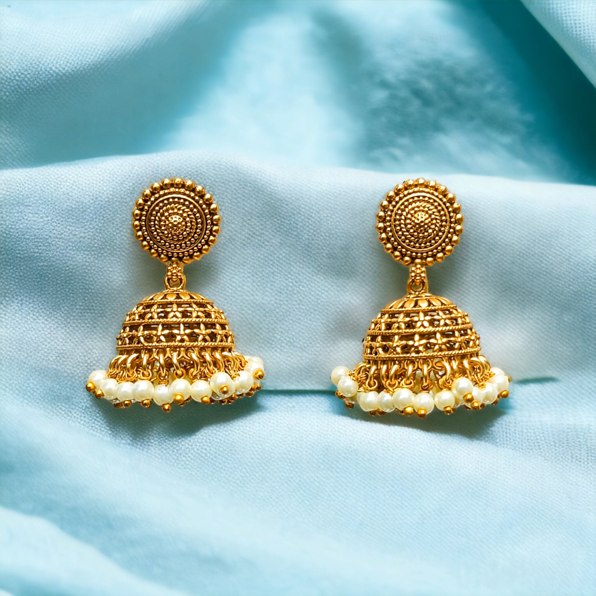 FW 18K Gold Plated Rajwadi Jhumka