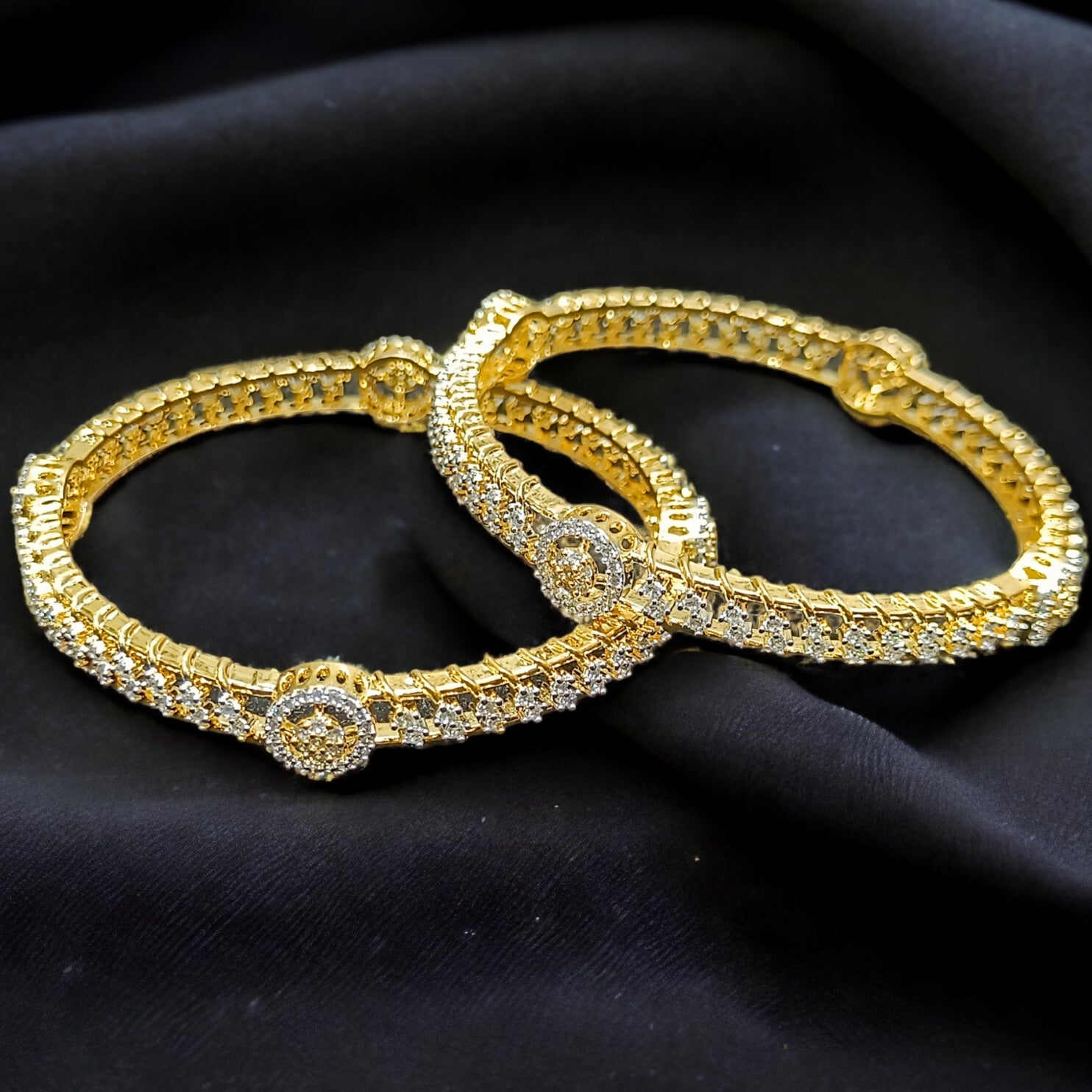 FW Premium Gold Plated 2 Ton A D Stone Bangles