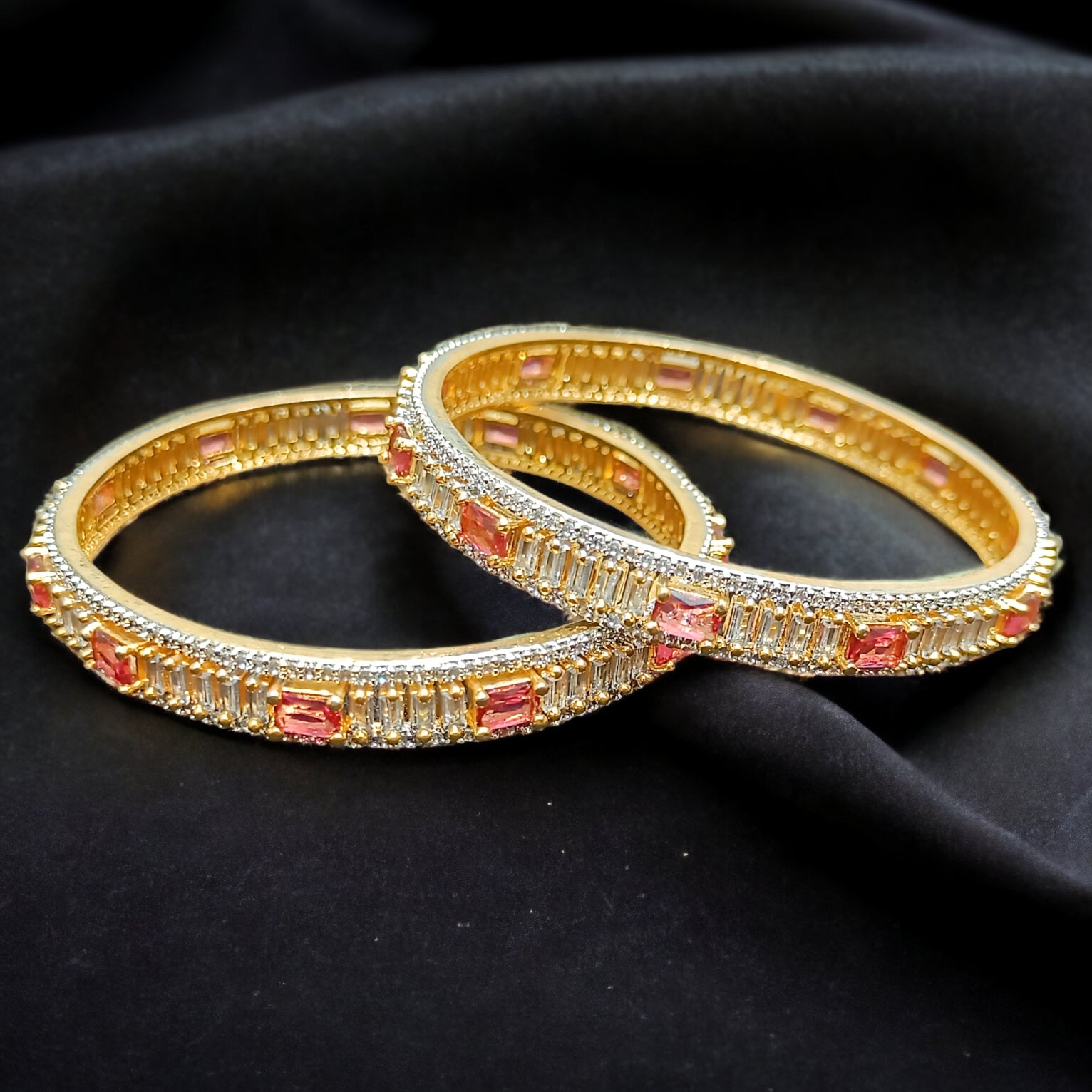 FW Premium Gold Plated 2 Ton A D Stone Bangles