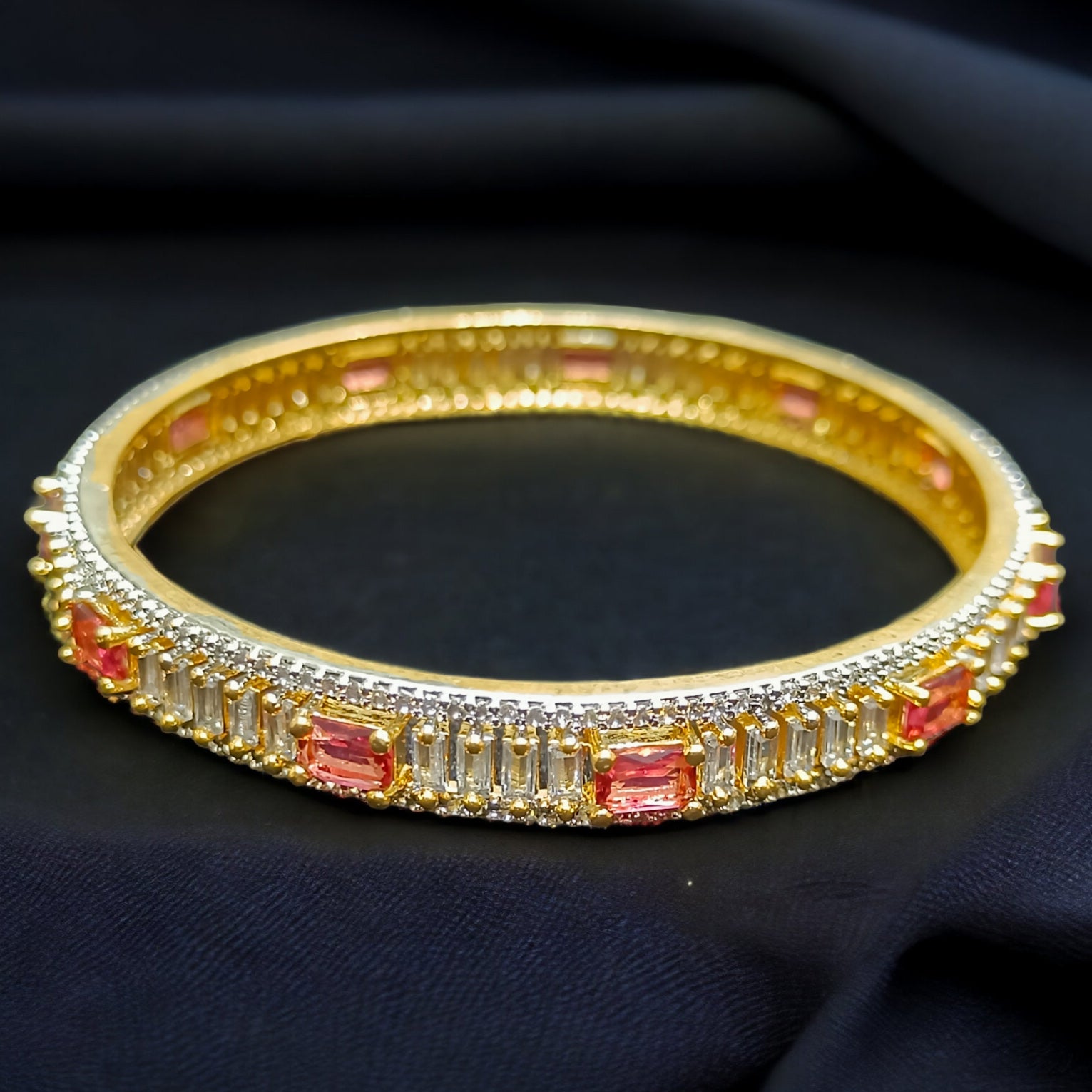 FW Premium Gold Plated 2 Ton A D Stone Bangles