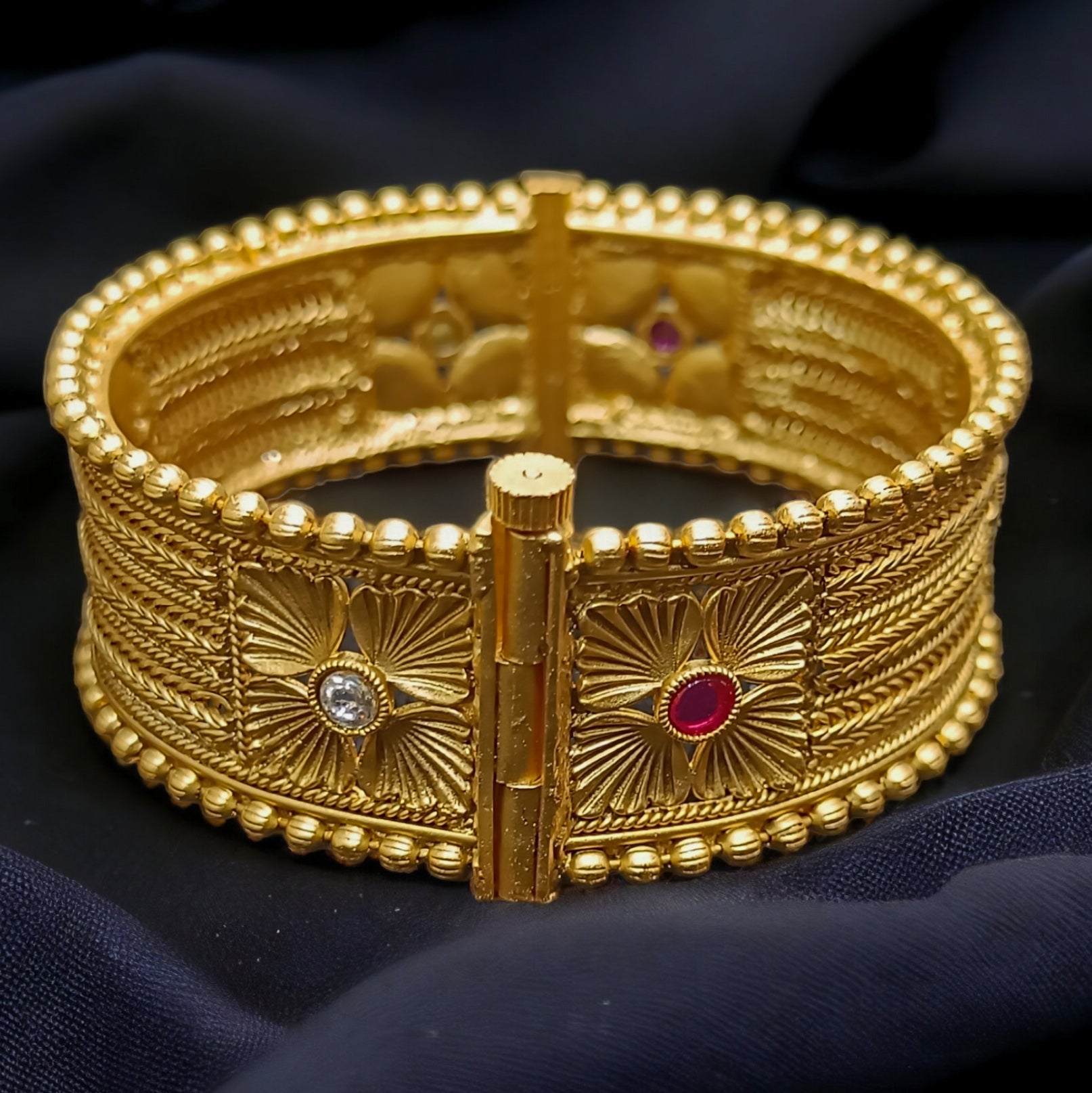 FW Luxury Matte Finished 18k Gold Plated Kada Bangles