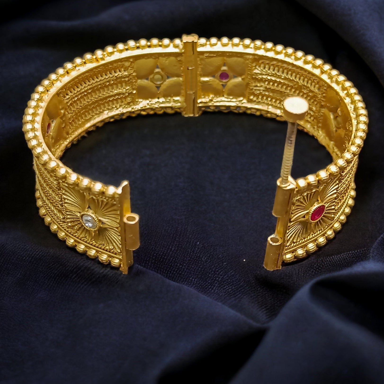 FW Luxury Matte Finished 18k Gold Plated Kada Bangles