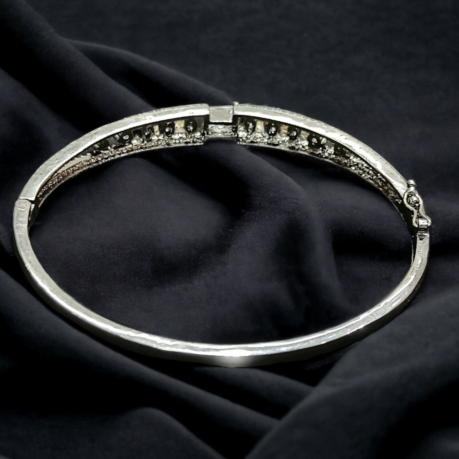 FW Premium Rhodium Plated A D Stone Kada bracelet