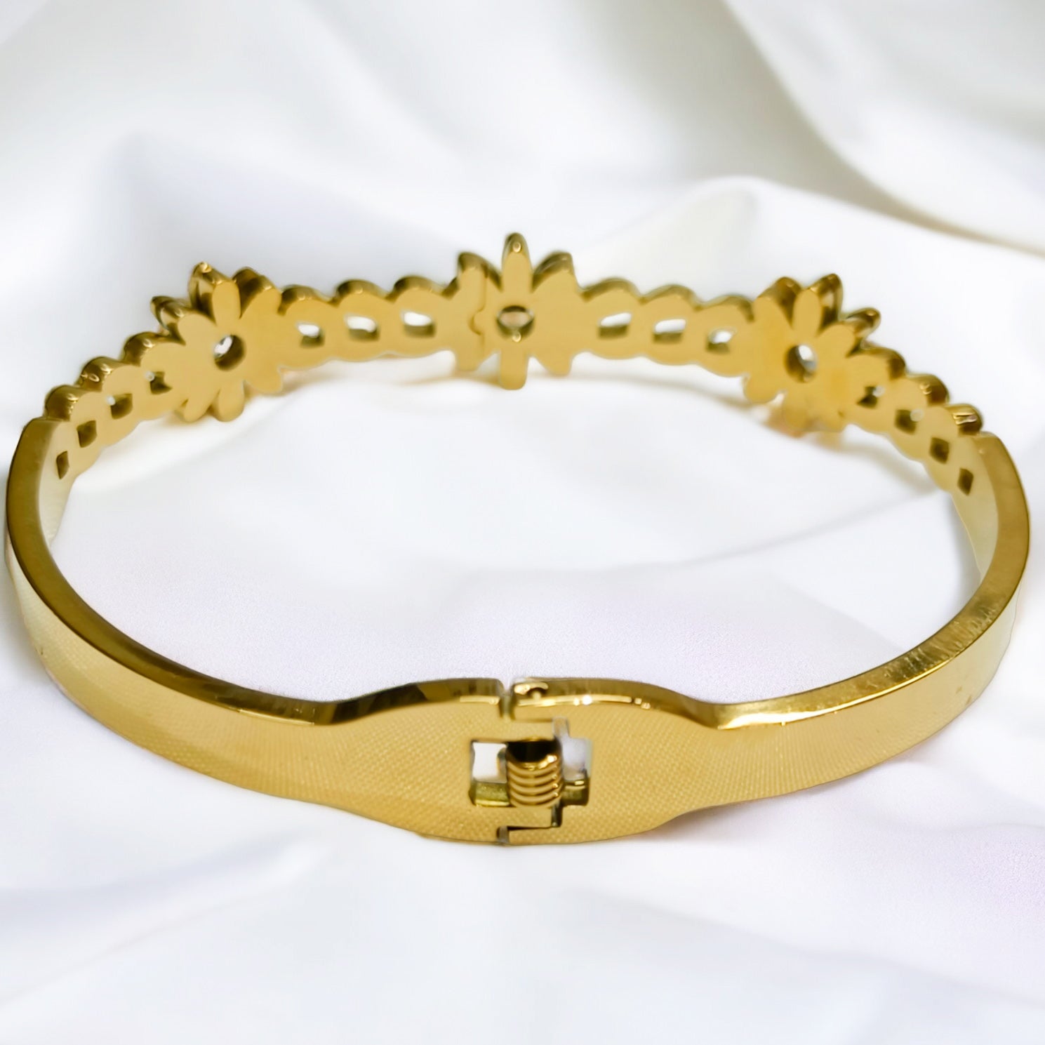 FW Gold Plated A D Stone Kada Bracelet