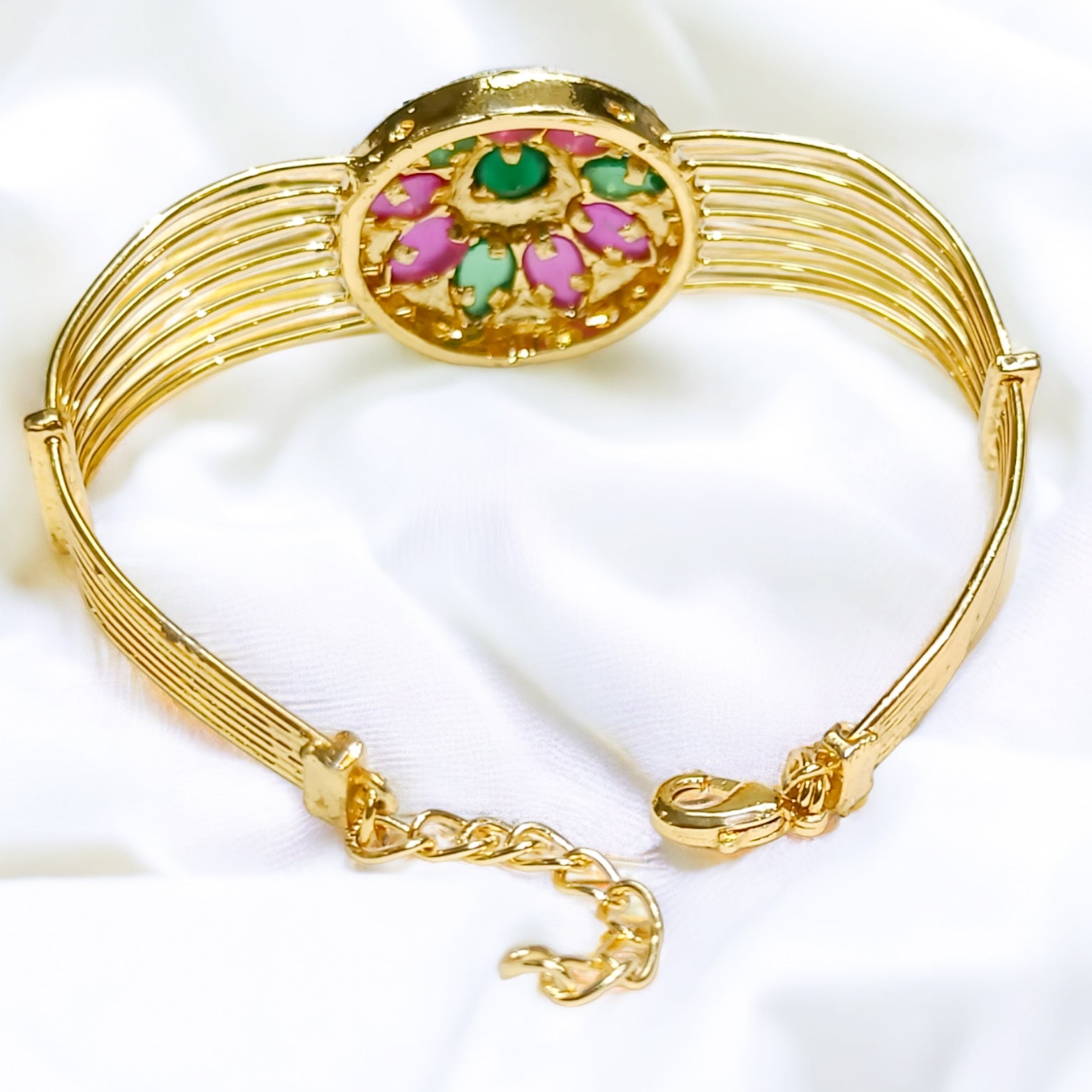 FW Luxury 18k Gold Plated Kada Bracelet