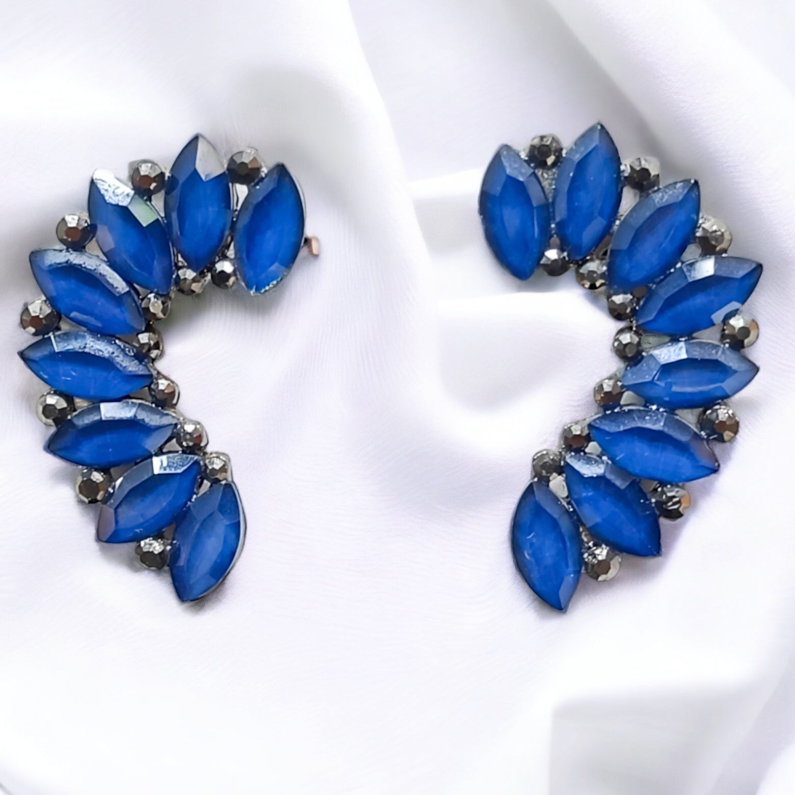 FW Carbon Plated Blue Stone Western Earrings