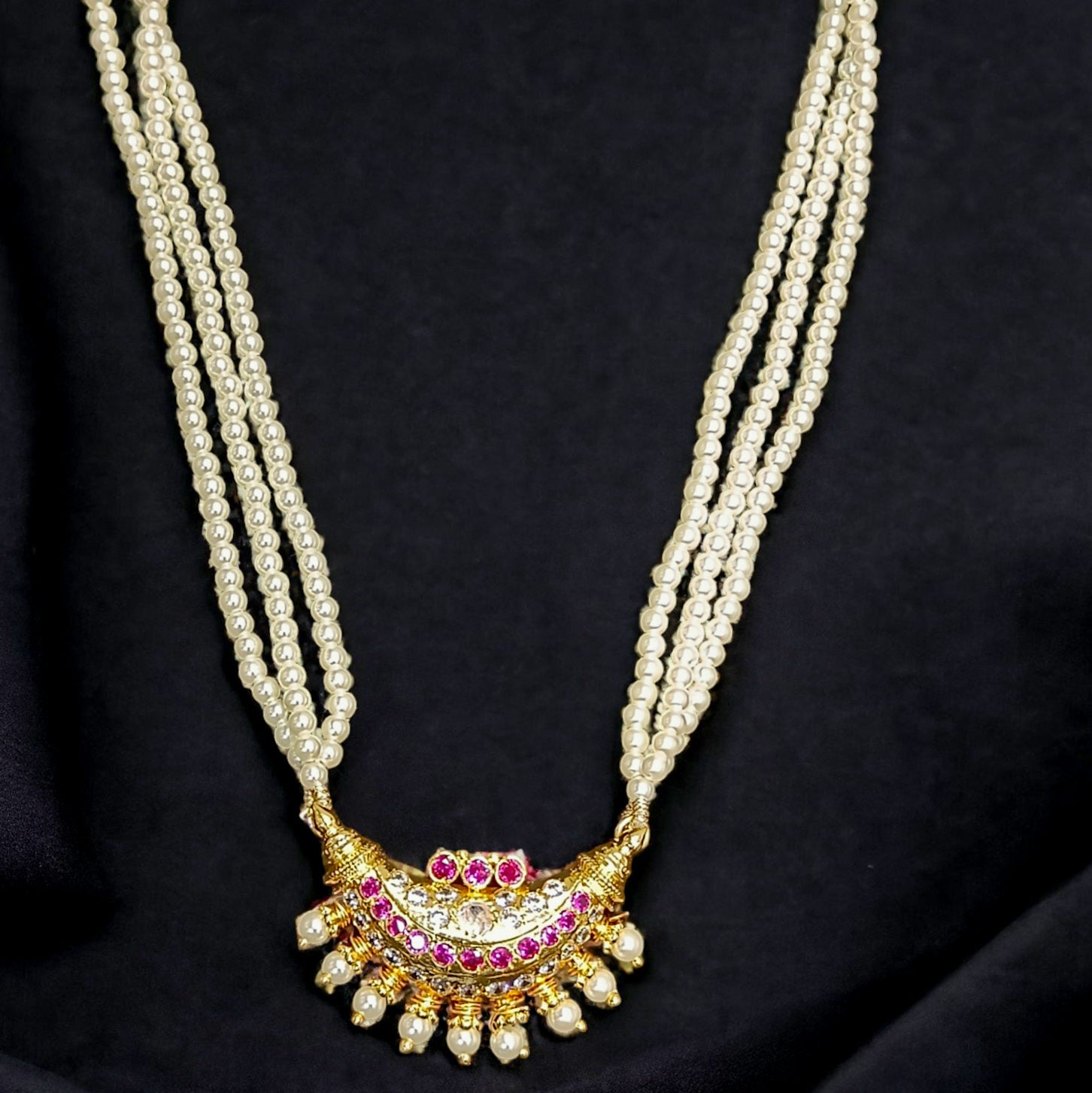 FW Premium Gold Plated Tanmani Necklace with Earrings