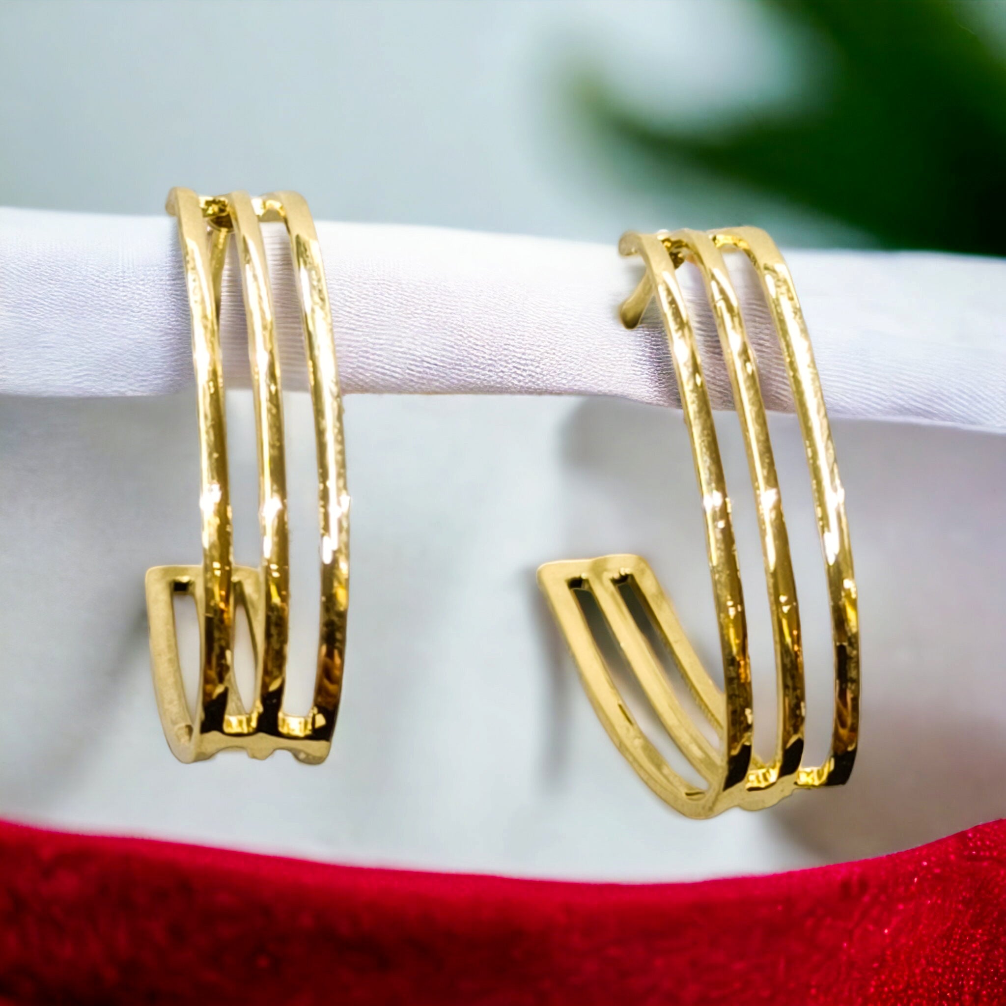 FW Gold Plated Hoops Western Earring