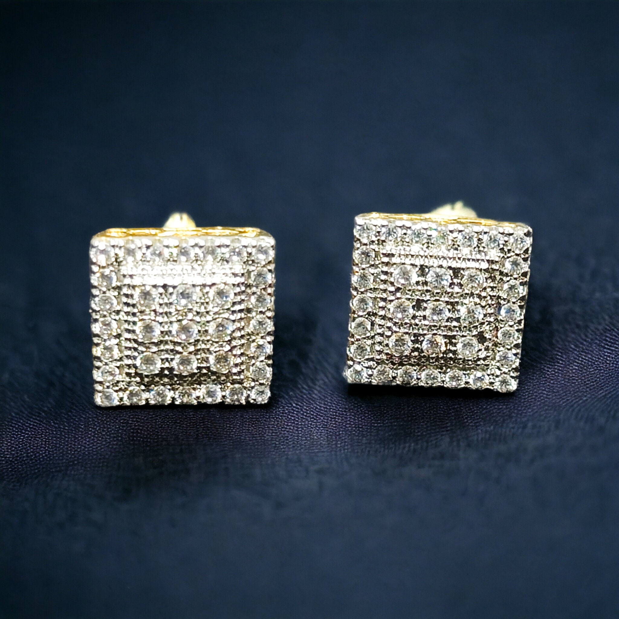 FW Gold Plated CZ AD Stud Earring