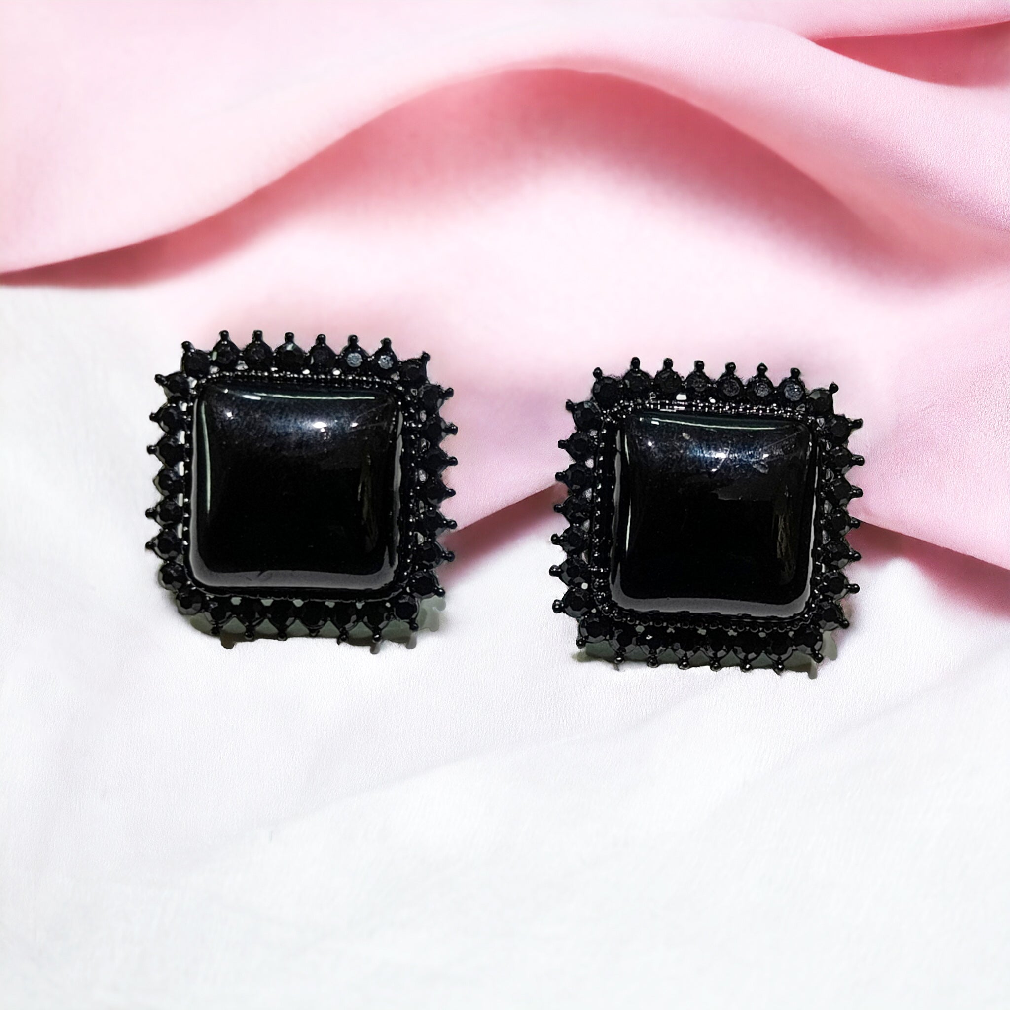 FW Matte Black Oxidized Stud Earring