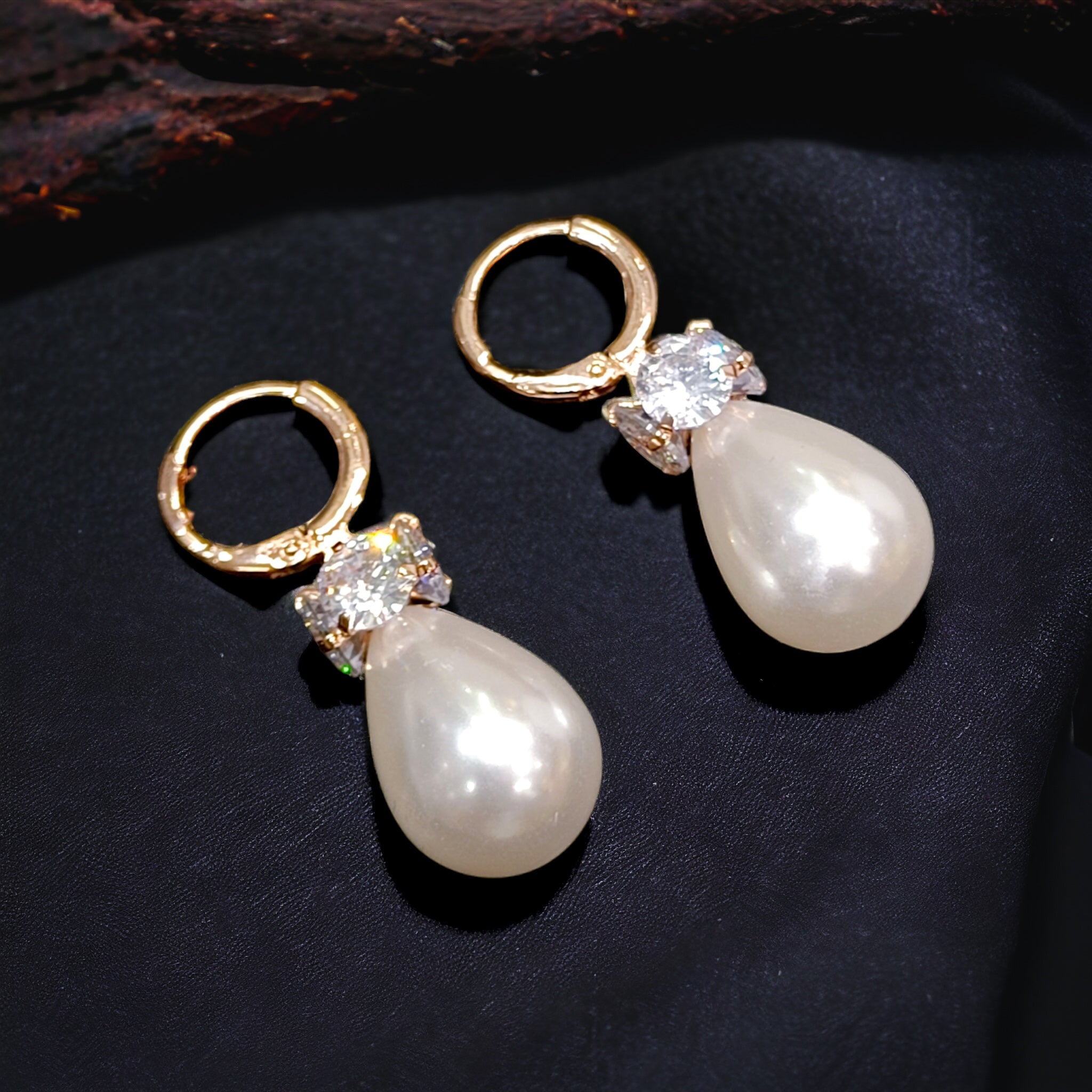 FW White Pearl with CZ Stone Bali Western Earring