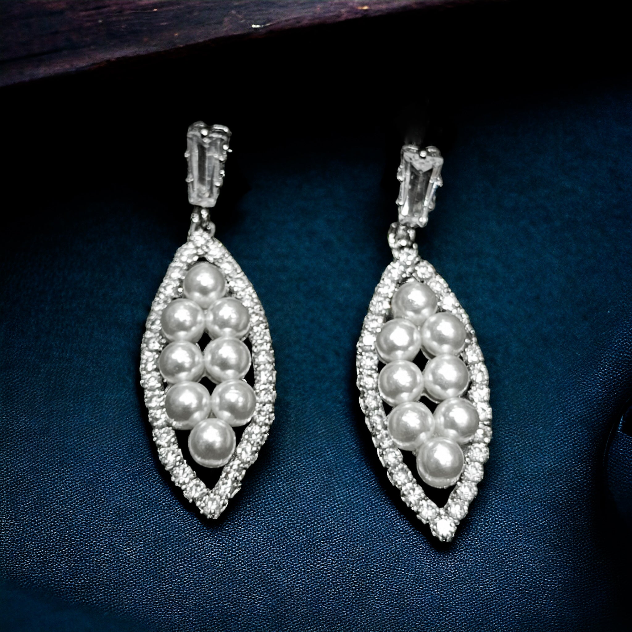 FW CZ Rhodium Plated Western Earring