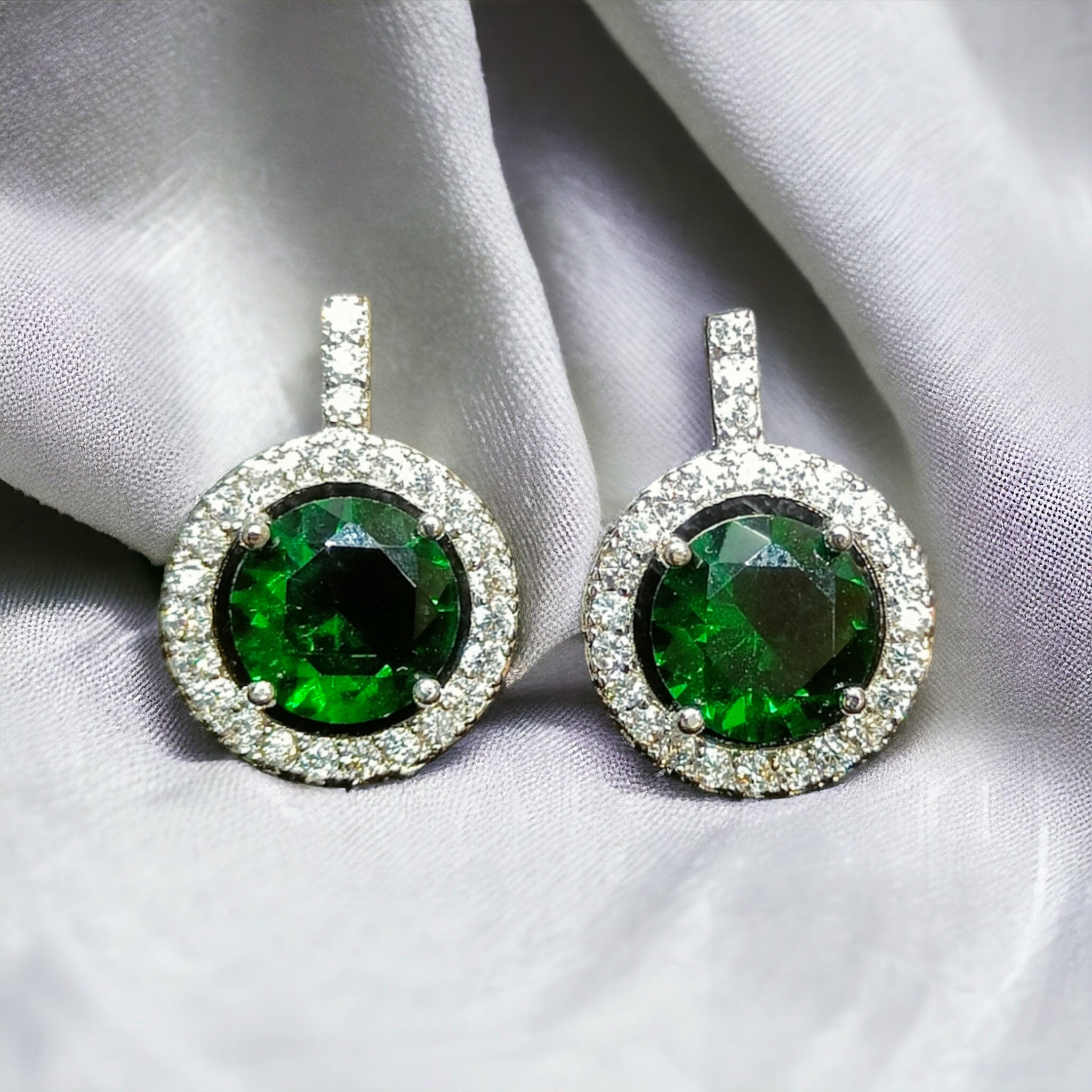 FW Emerald Stone CZ  Western Earring