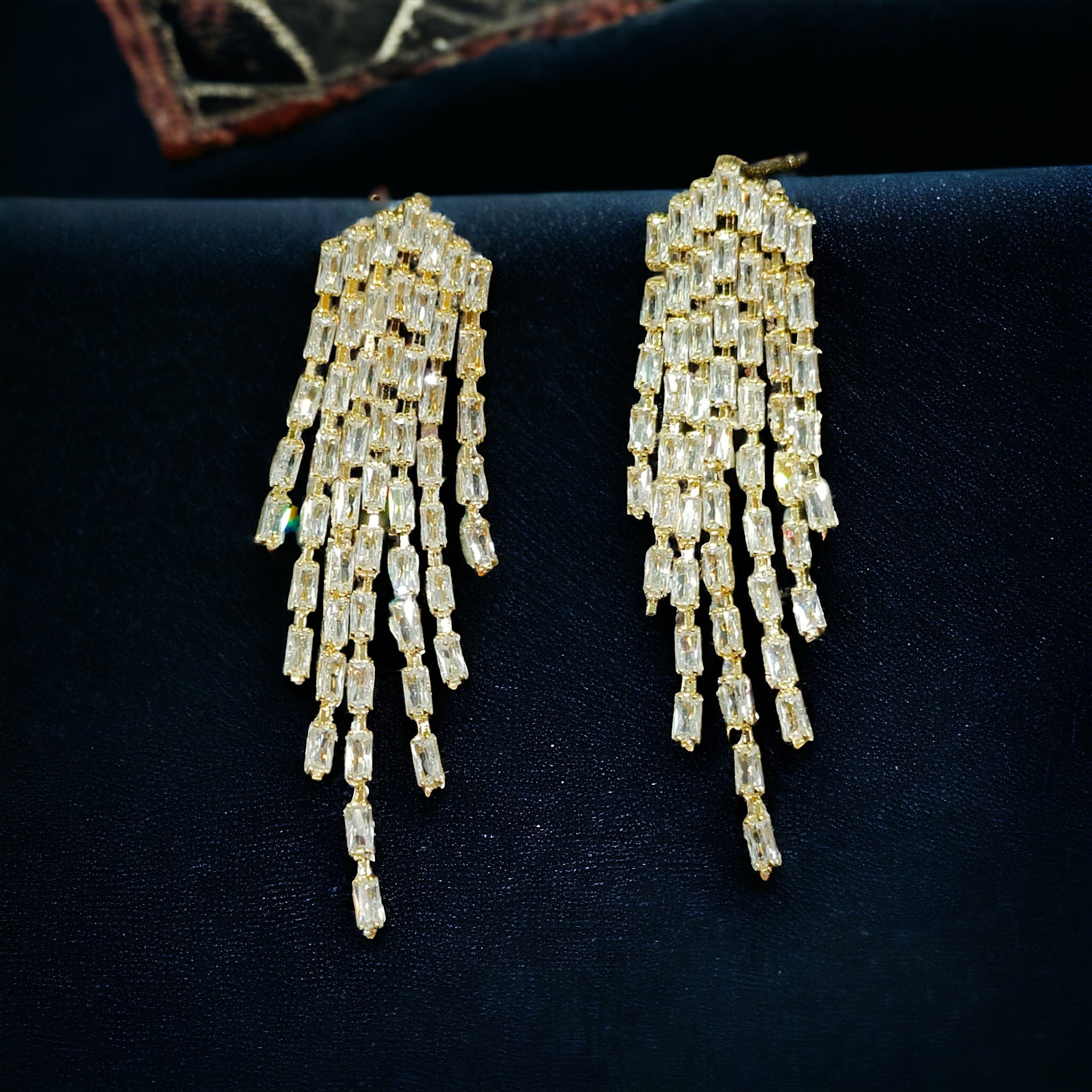 CZ Gold Plated Dangling Earring