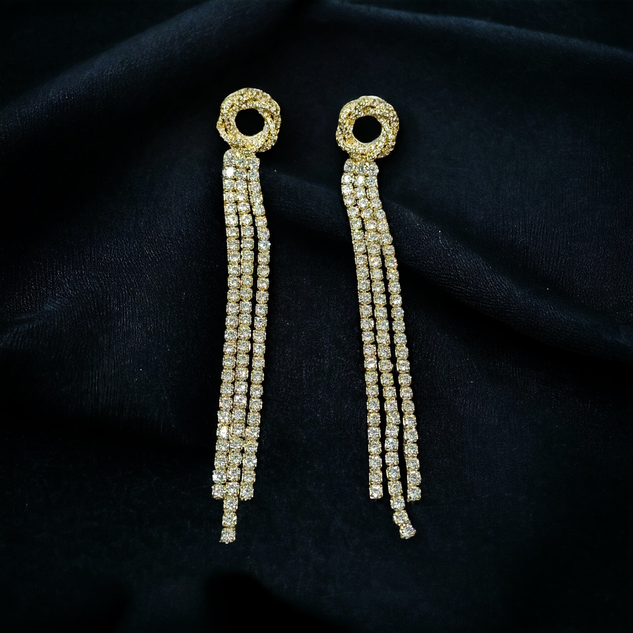 CZ Gold Plated Dangling Earring