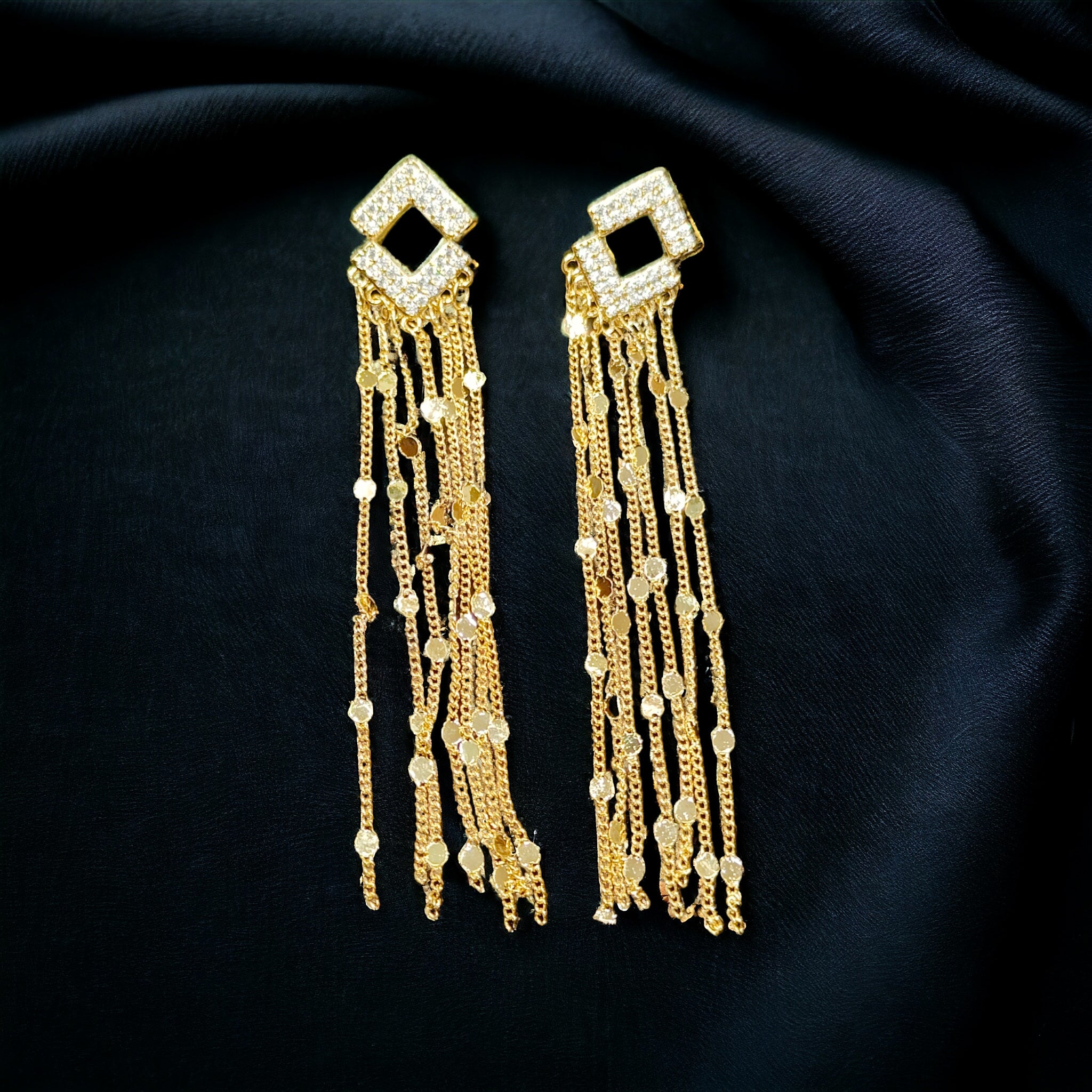 CZ Gold Plated Dangling Earring