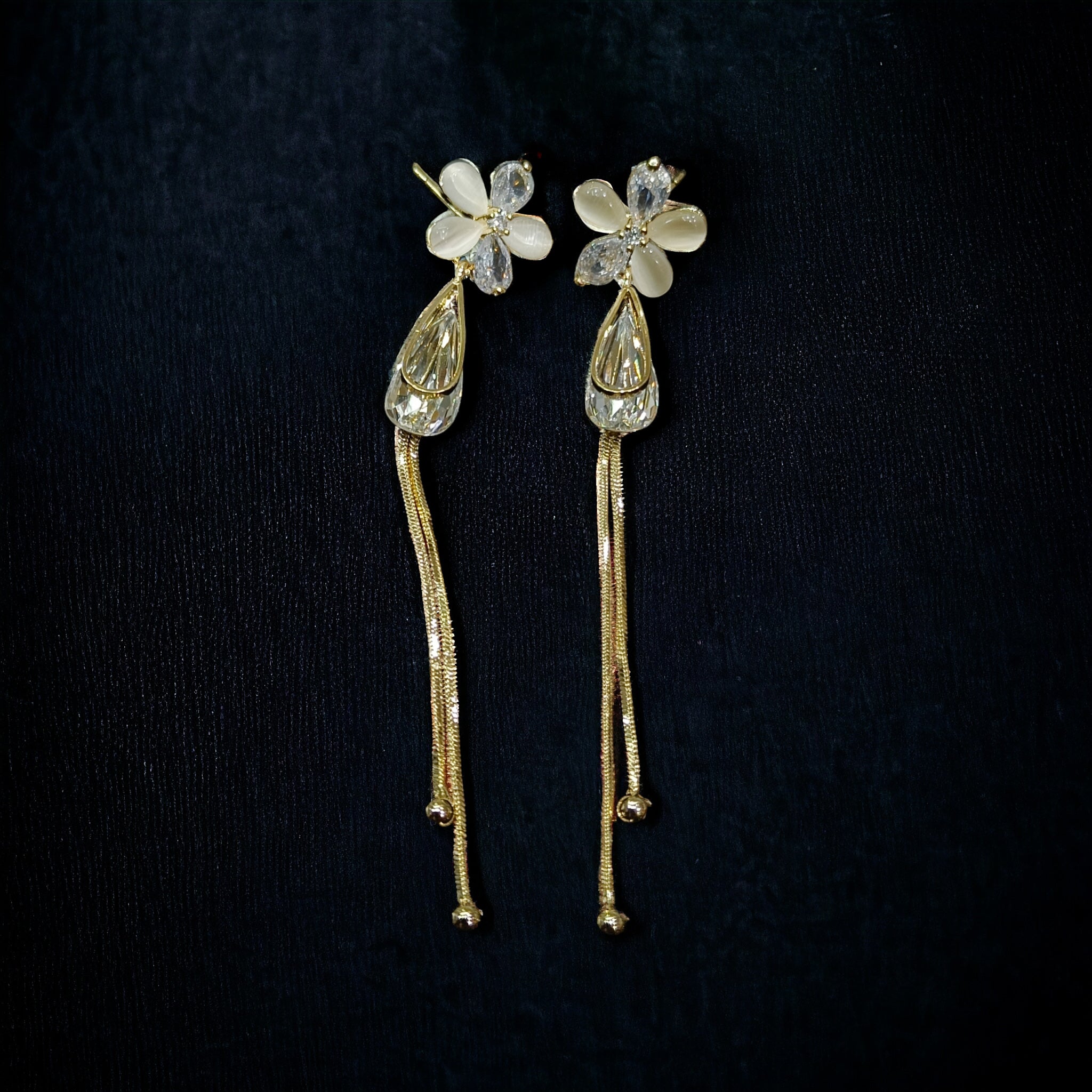 CZ Gold Plated Dangling Earring