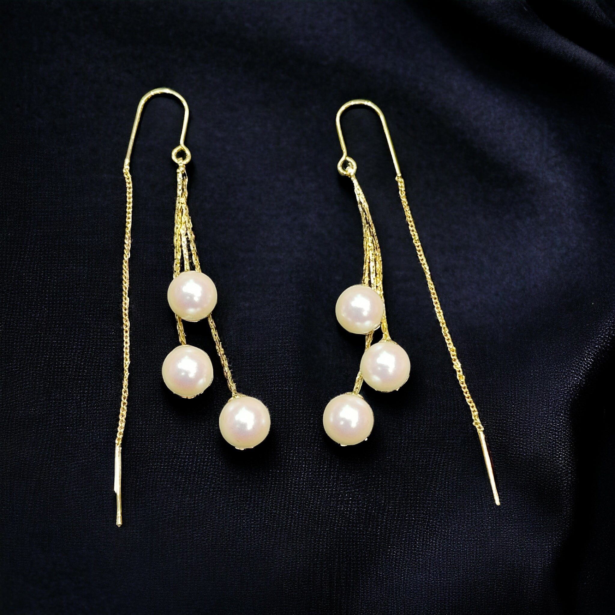 Gold Plated Pearl Dangling Earring