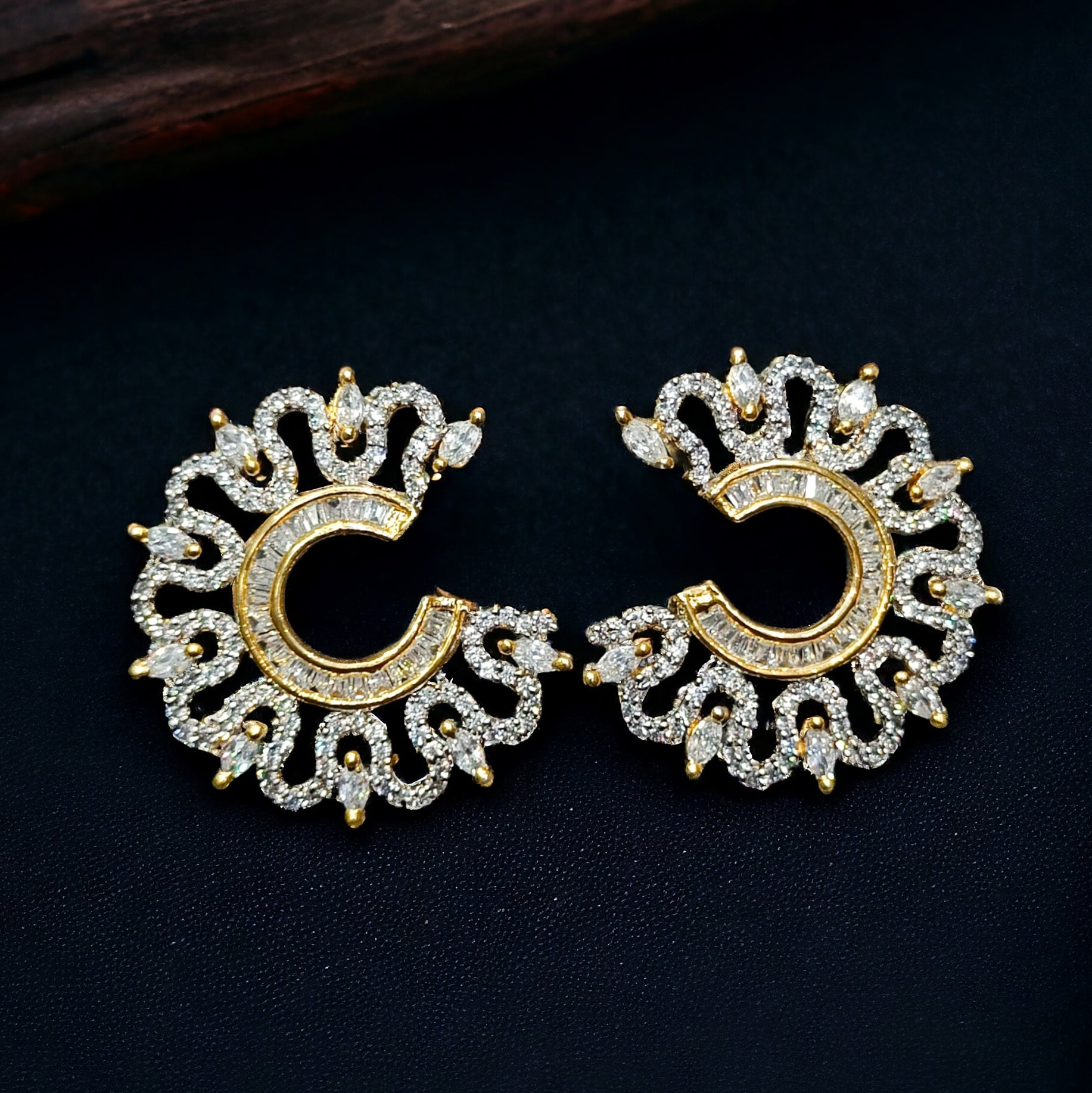 CZ Gold Plated Voguish Studs