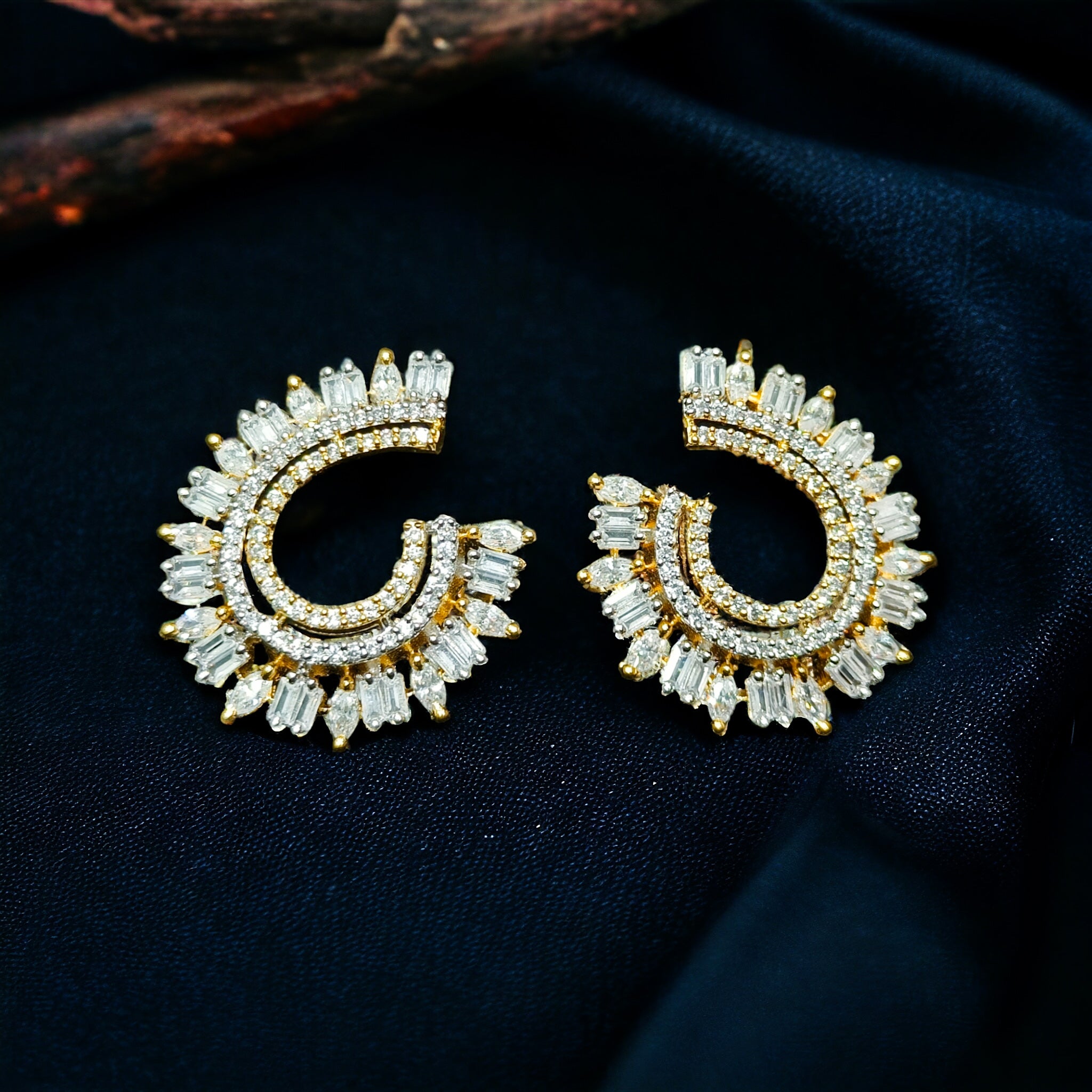 CZ Gold Plated Voguish Studs