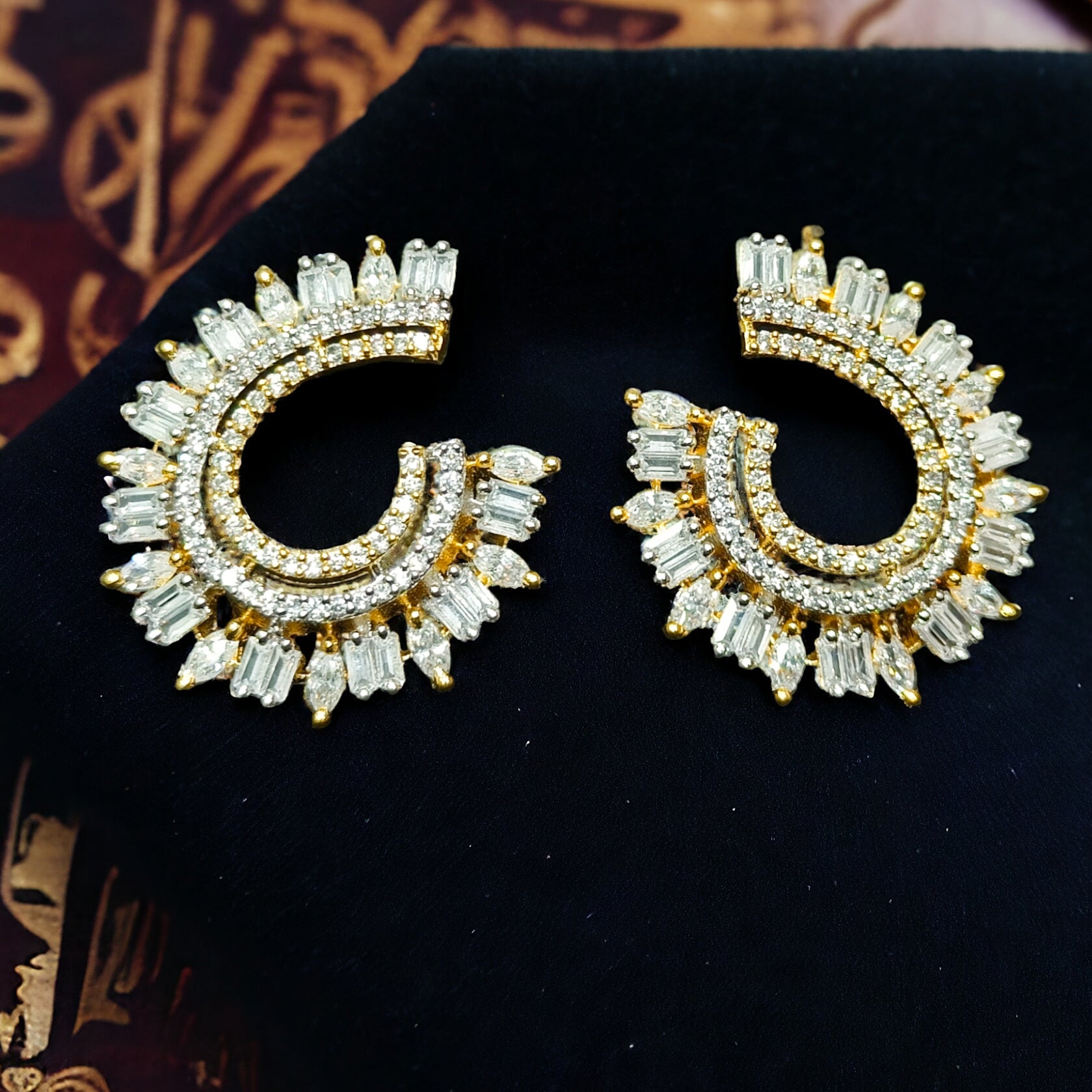 CZ Gold Plated Voguish Studs