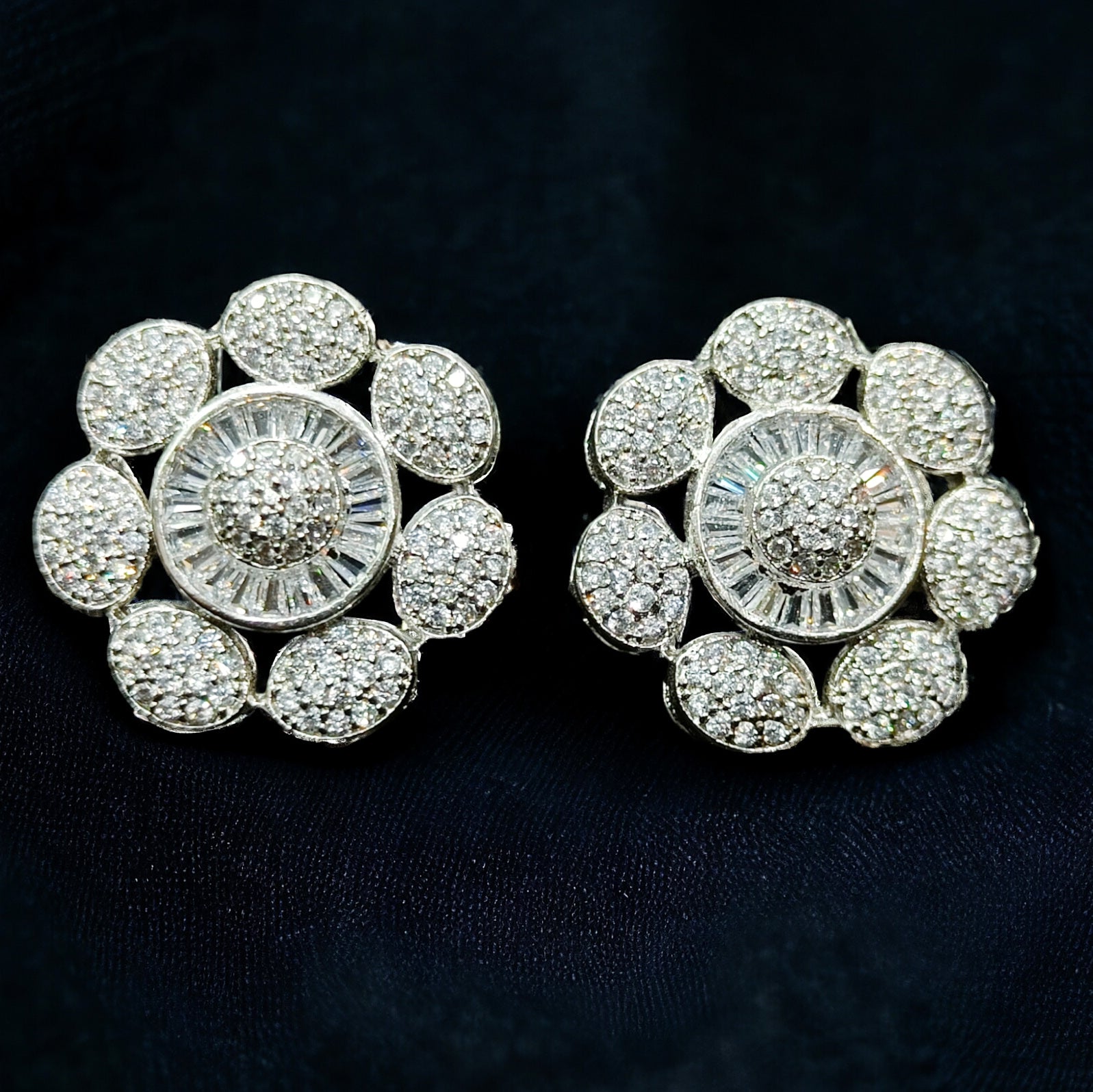 CZ Rhodium Plated AD Stud