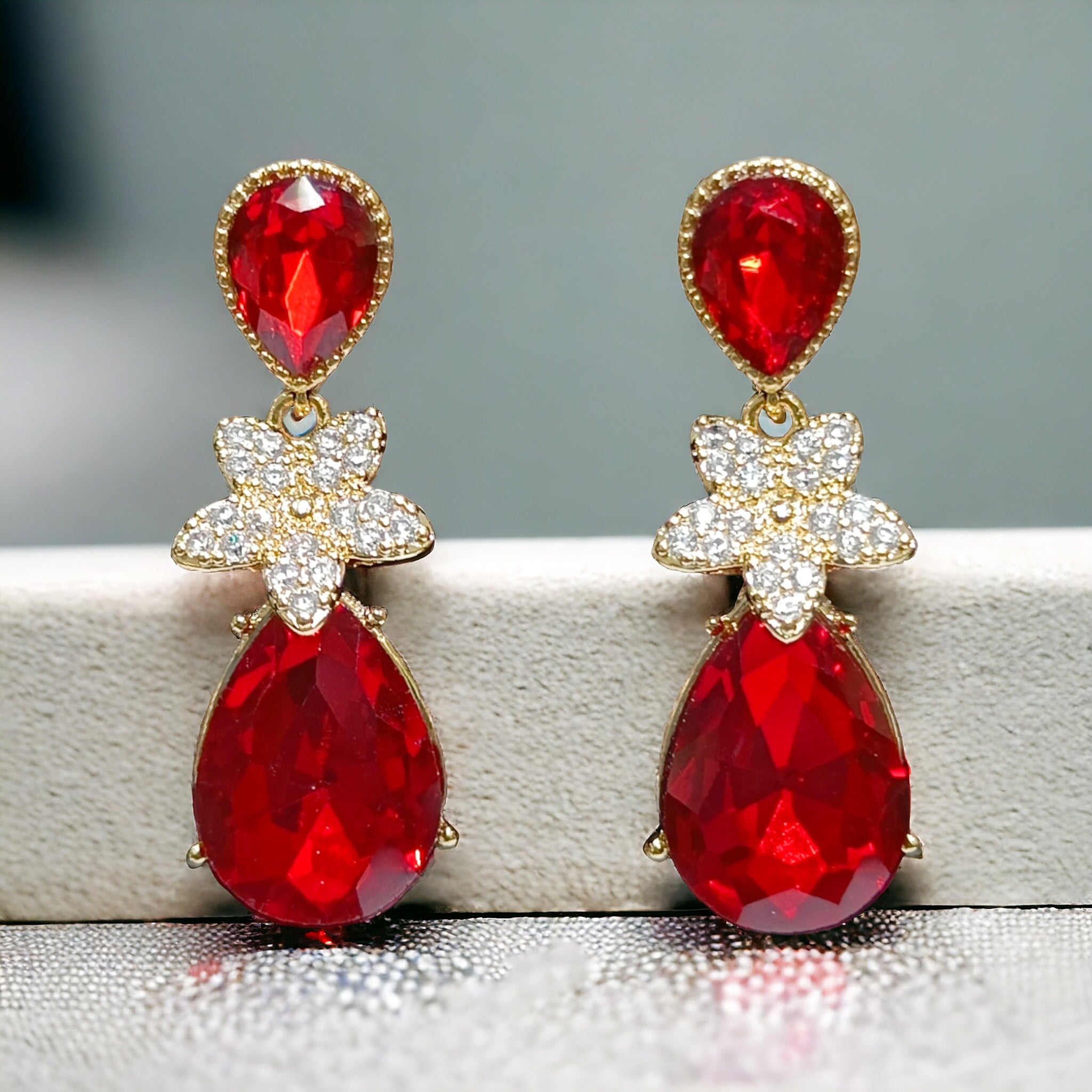 FW Red Stone Western Earring