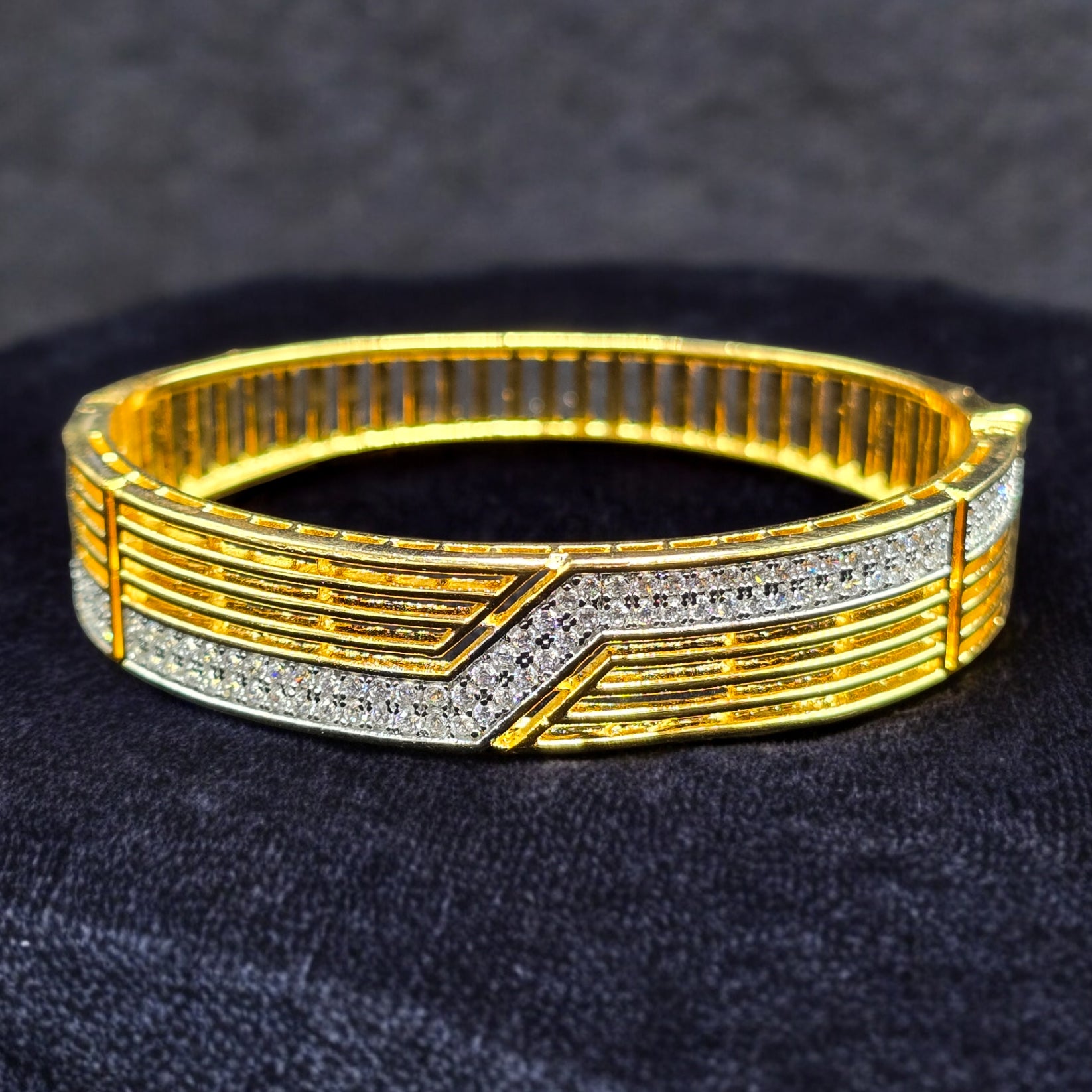 FW CZ Gold Plated Kada Bracelet (74)