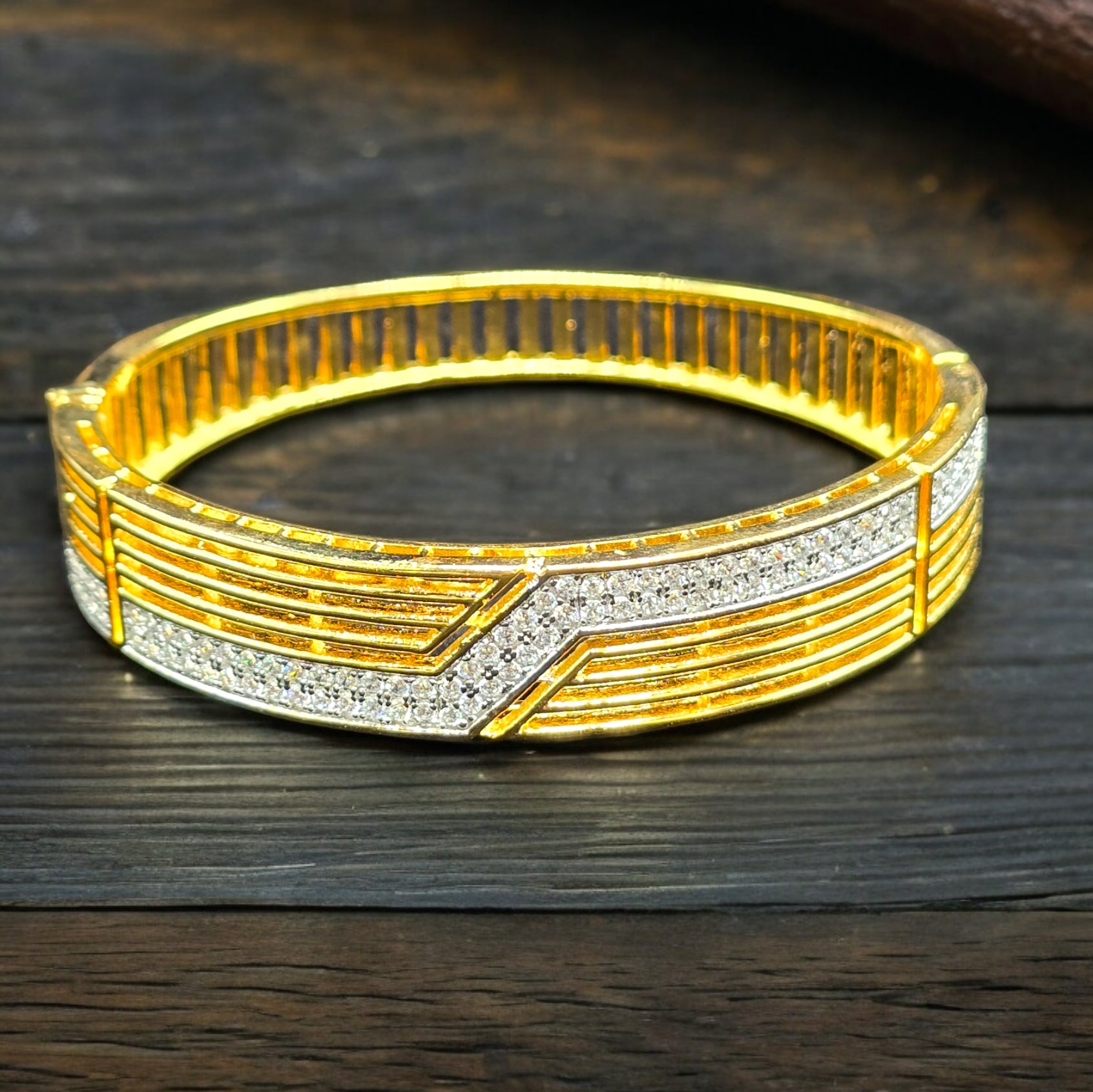 FW CZ Gold Plated Kada Bracelet (74)