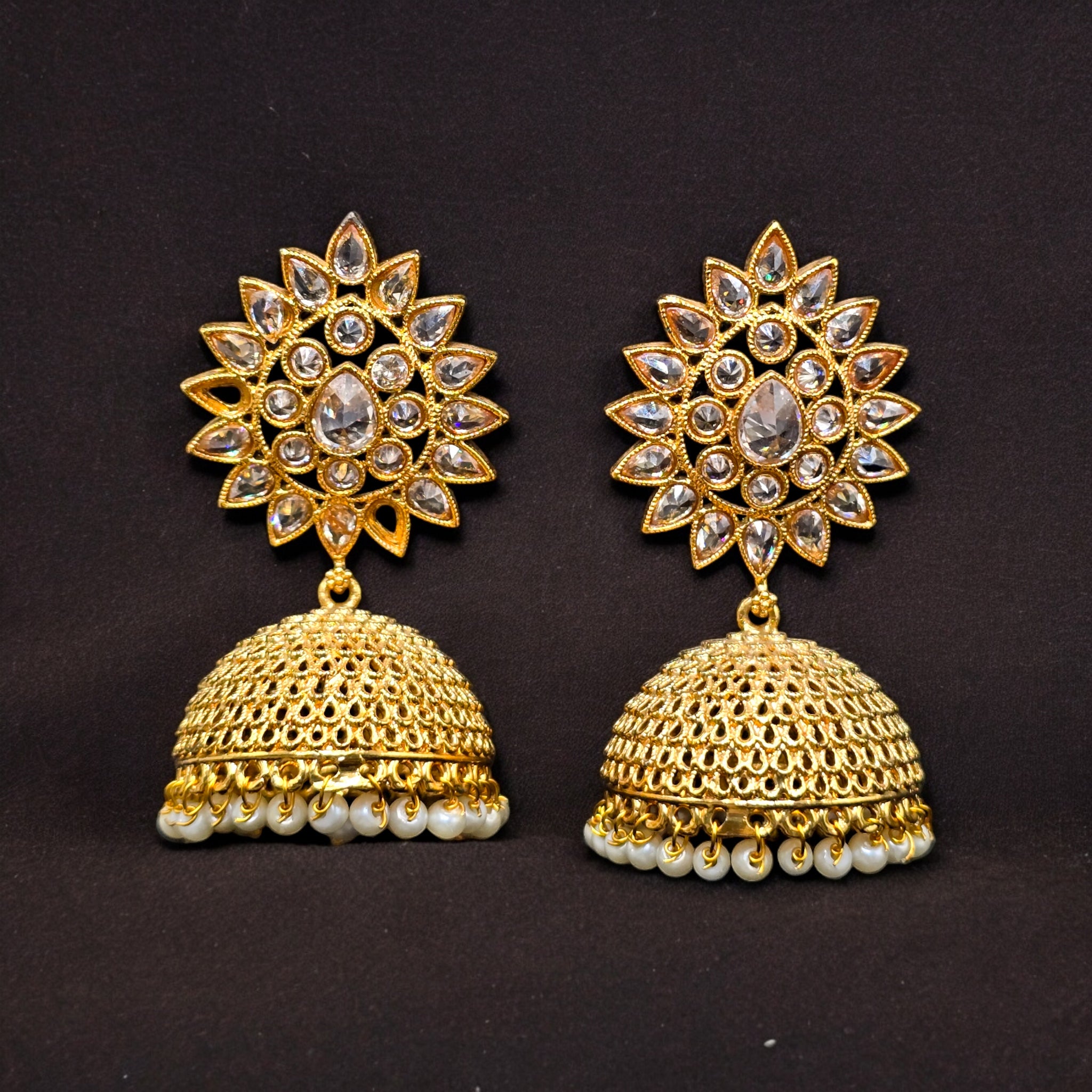 18K Gold Plated LCT Stone Jhumka