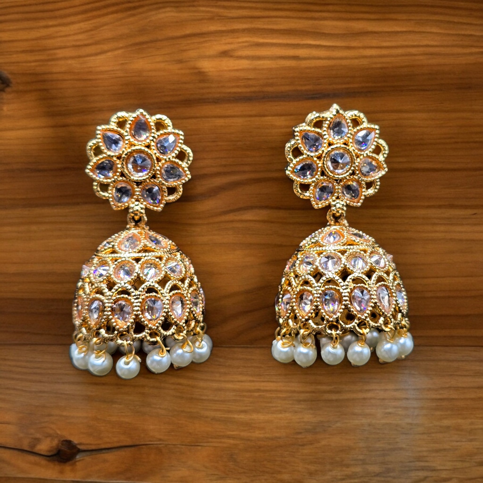 18K Gold Plated LCT Stone Jhumka