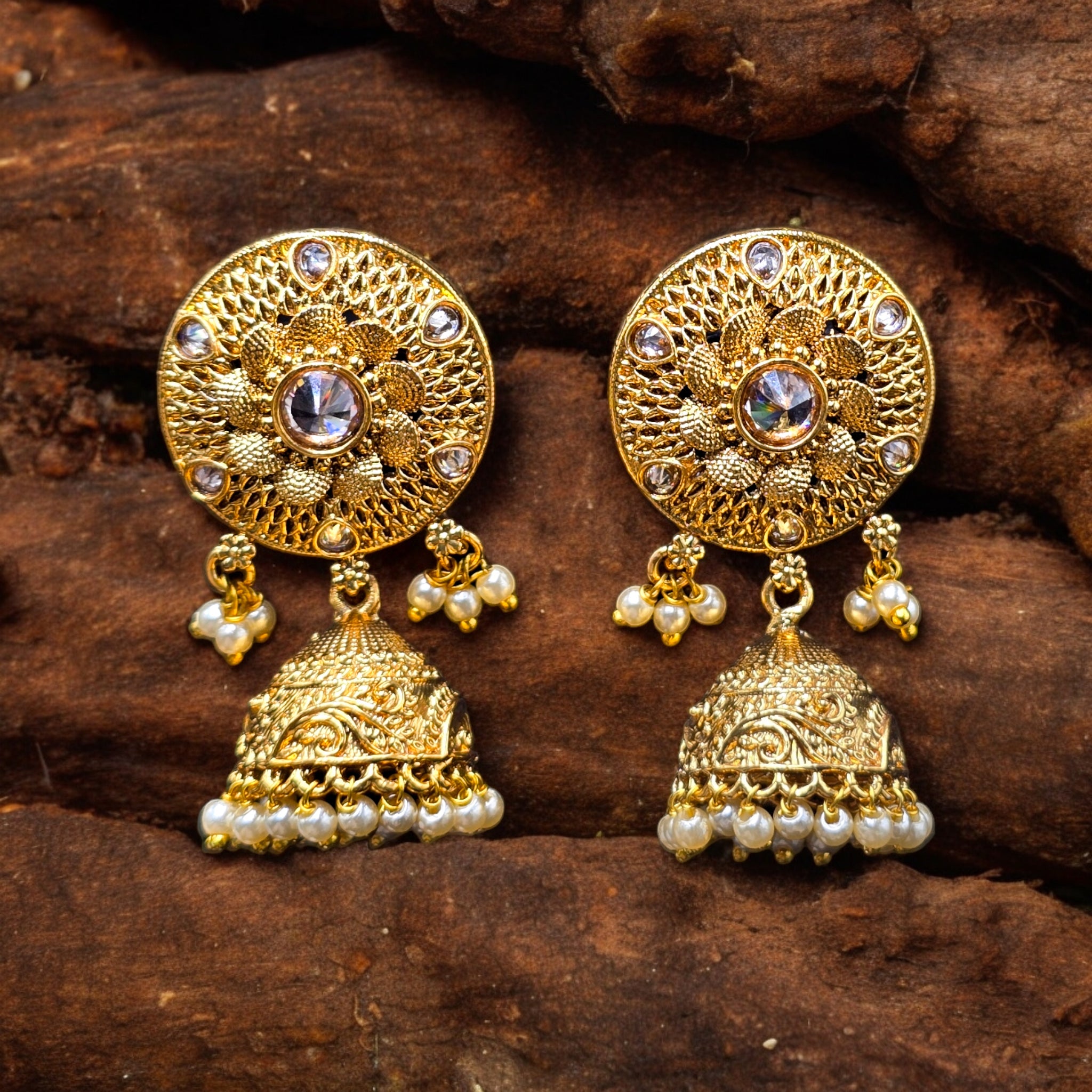 Matte Finished Gold Plated Jhumka