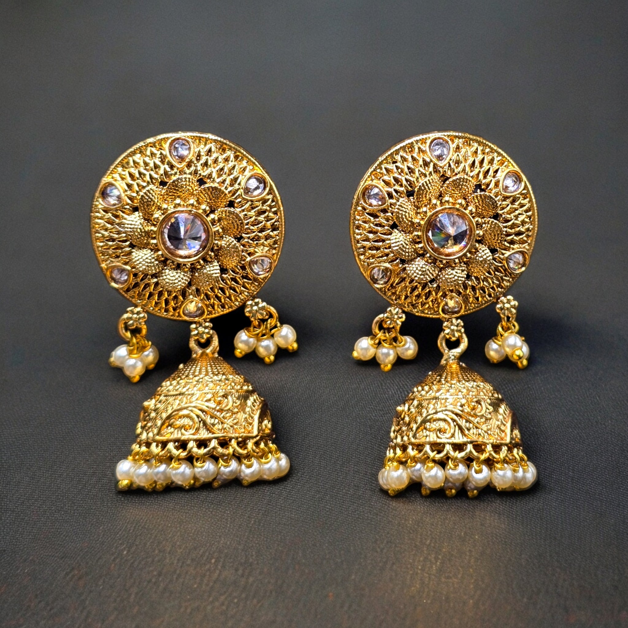 Matte Finished Gold Plated Jhumka