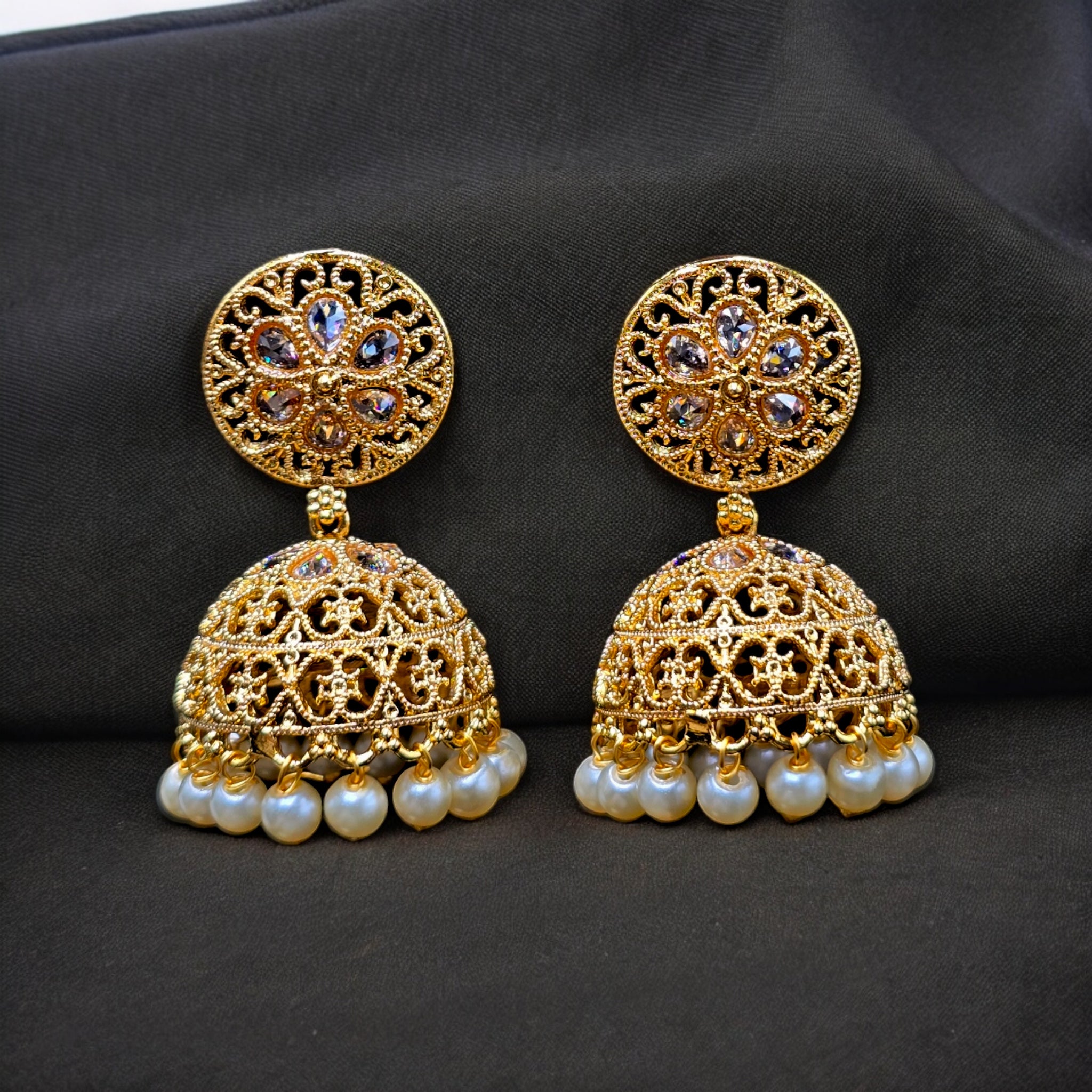 18K Gold Plated LCT Stone Jhumka