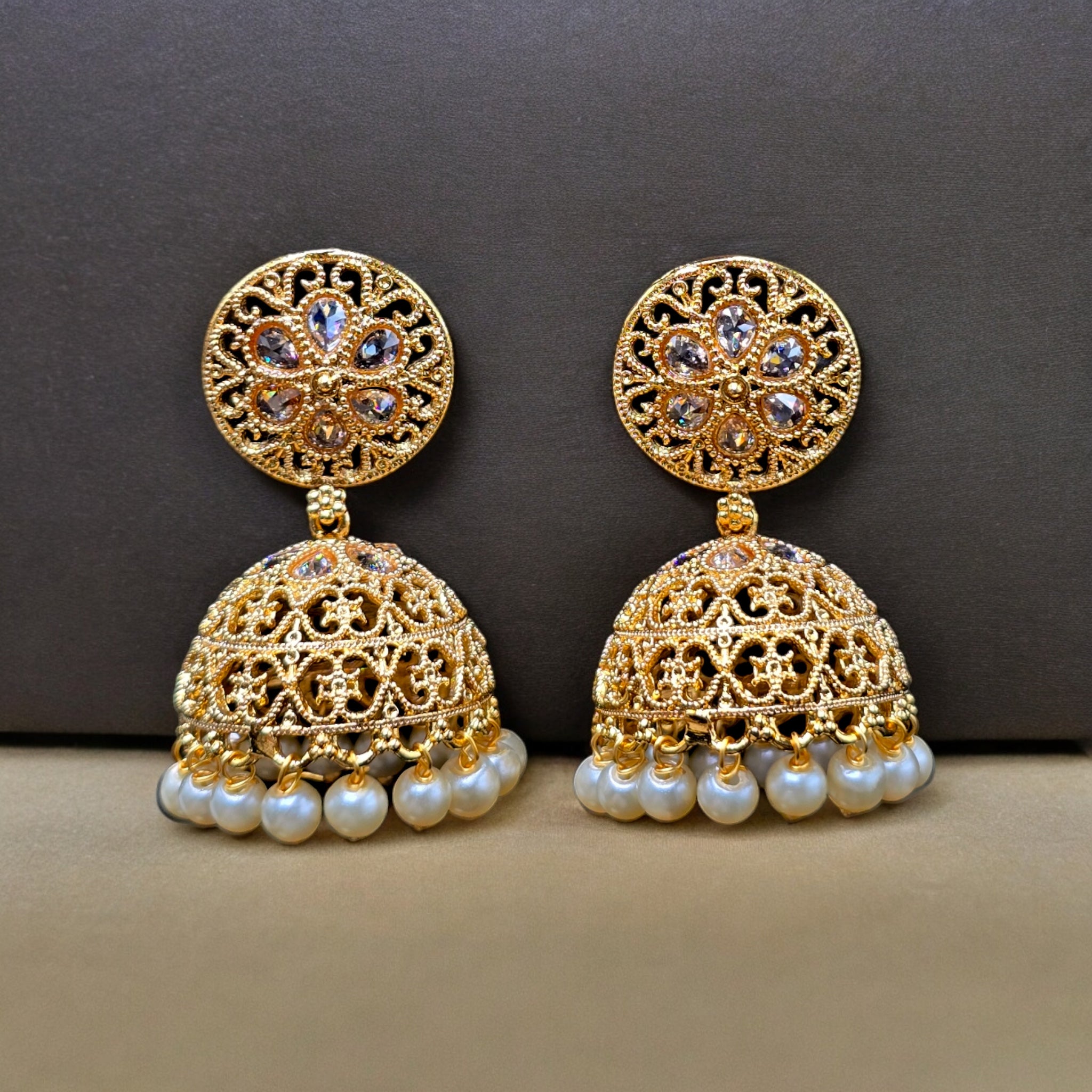 18K Gold Plated LCT Stone Jhumka