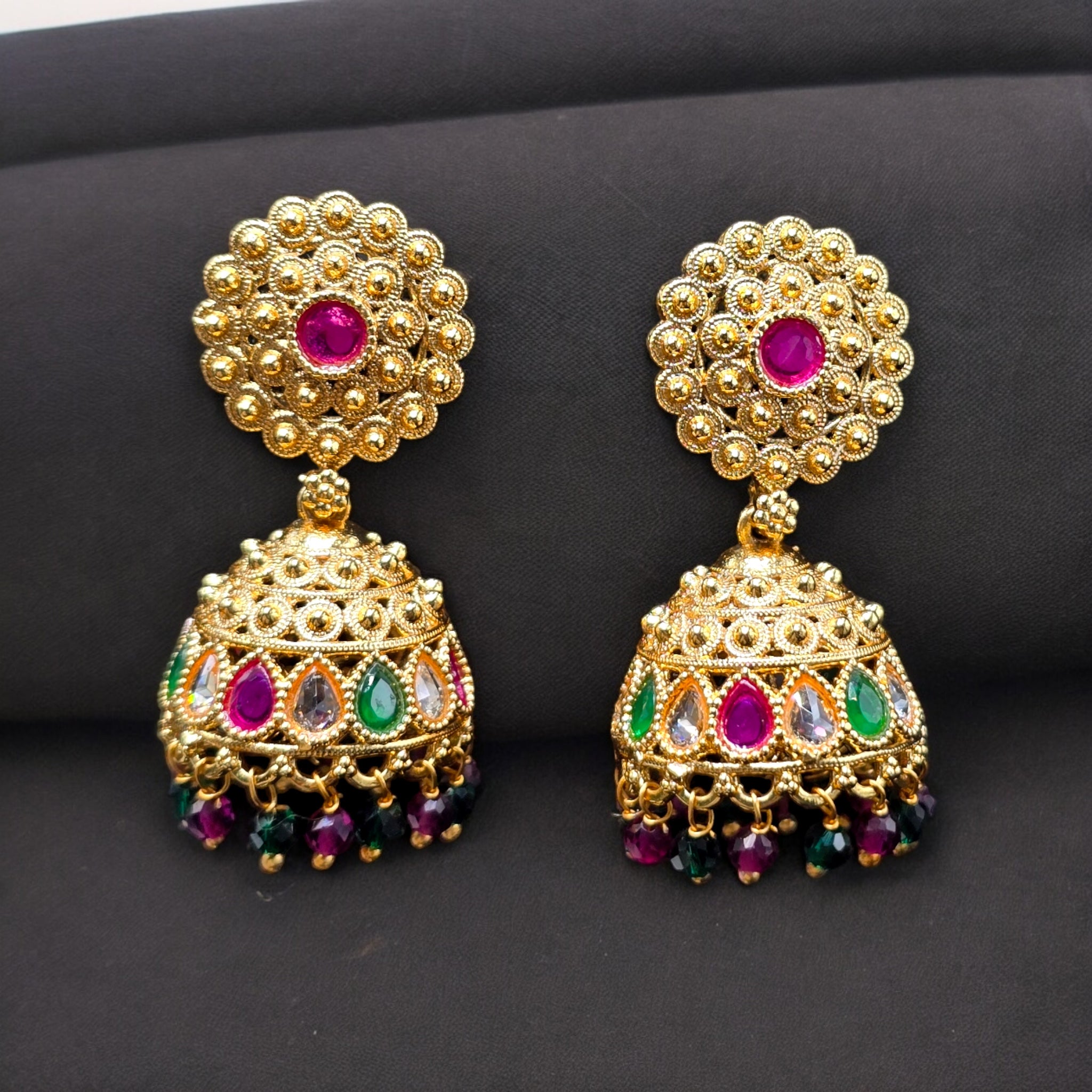 18k Gold Plated Multicolor Jhumka