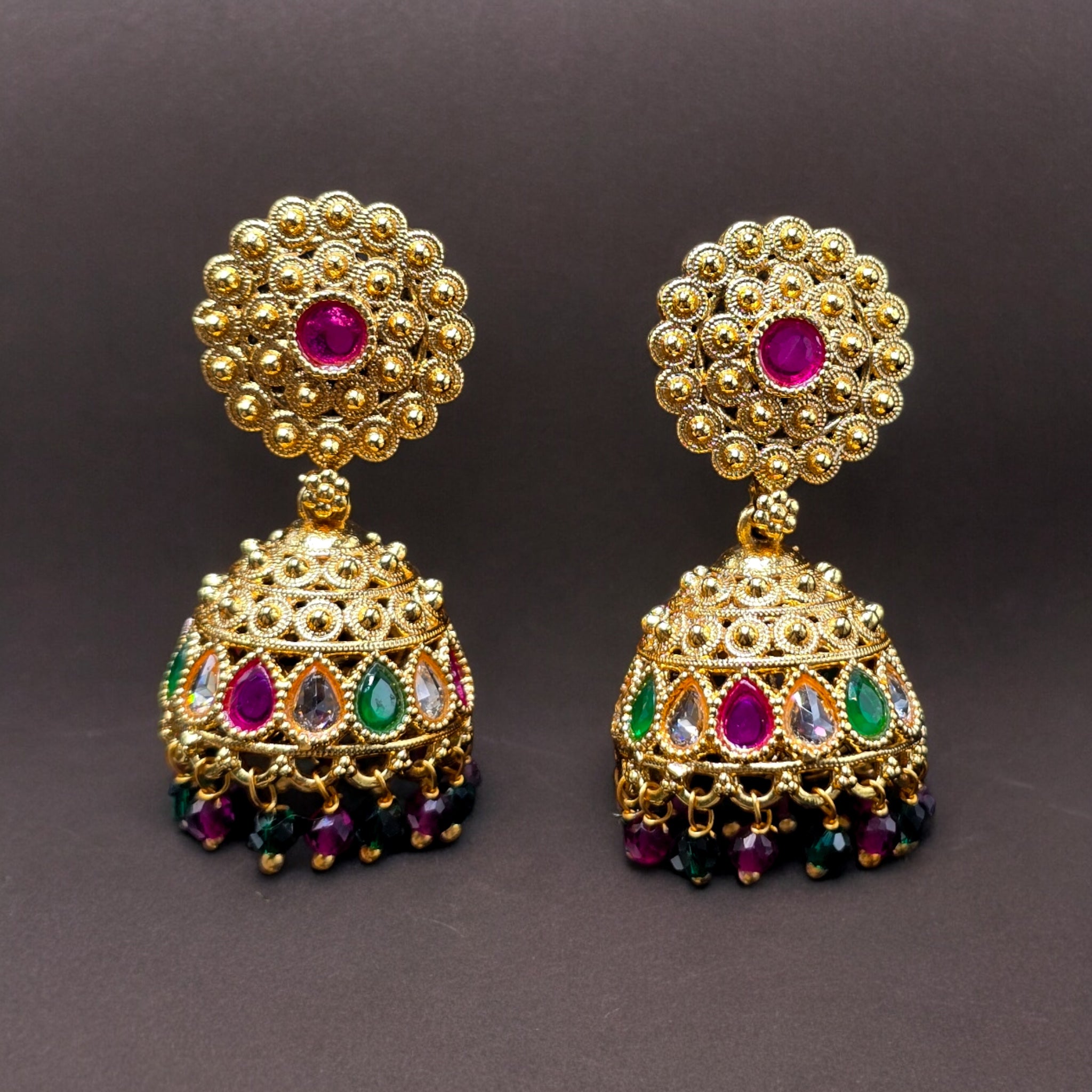 18k Gold Plated Multicolor Jhumka