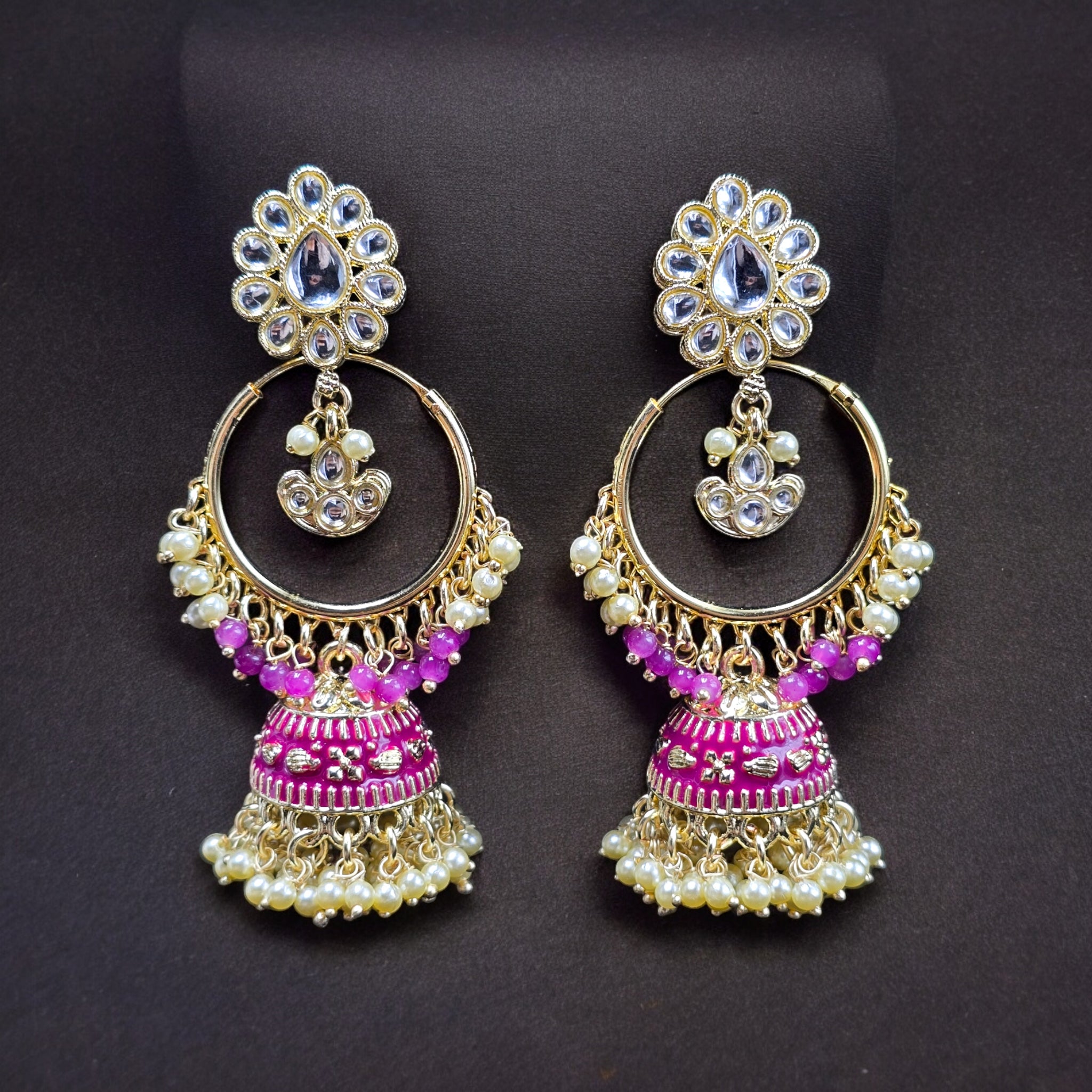 Rani Colour Chandbali Indo-Western Earring