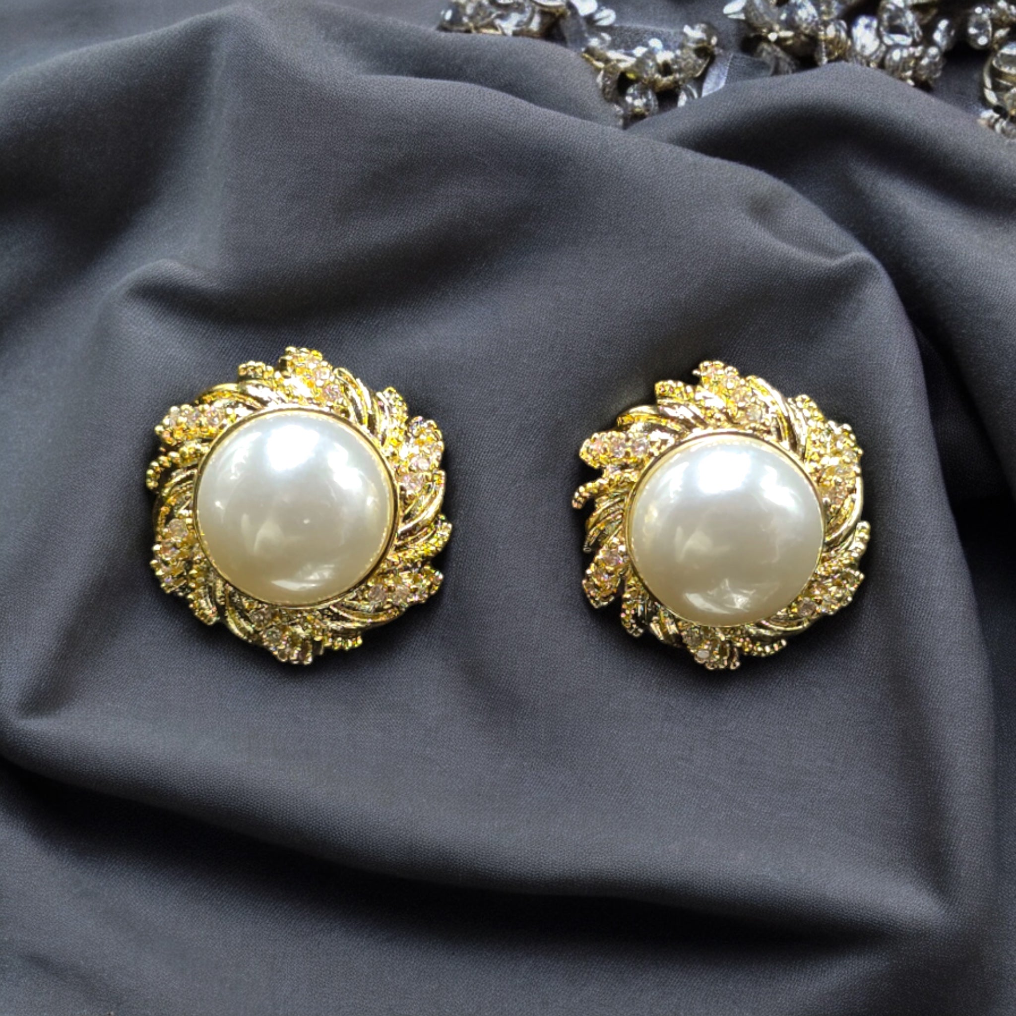 FW Gold Plated Pearl Studs