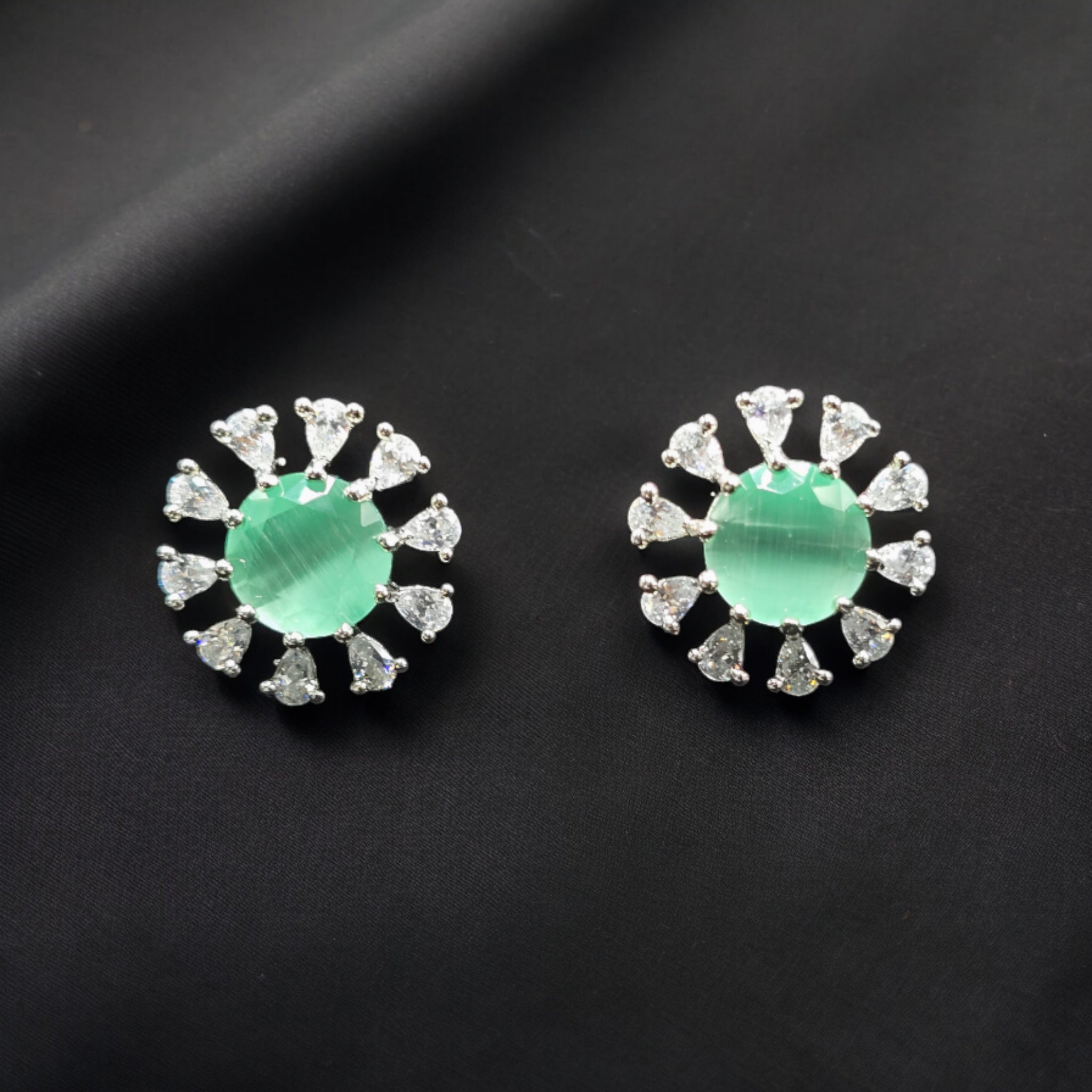 FW CZ Stone Pastel Green Studs