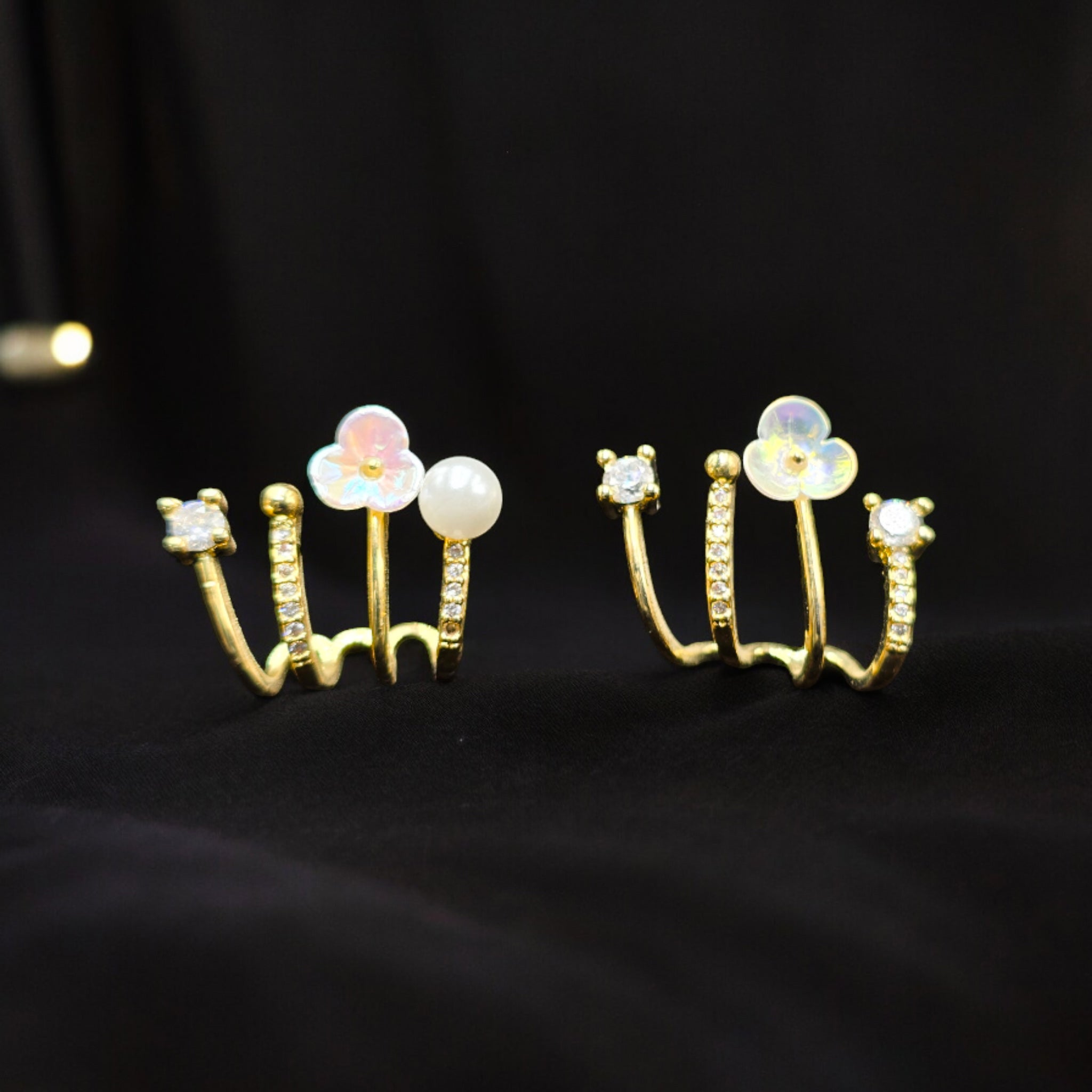 Gold Plated Trident Voguish Studs