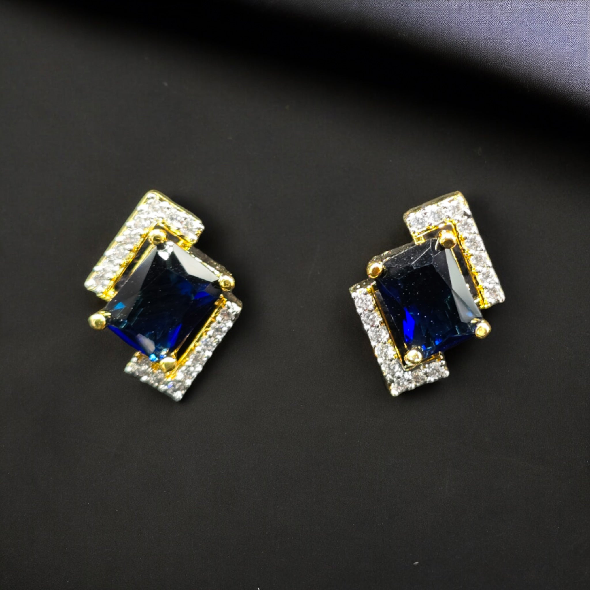 FW Blue CZ Stone Studs