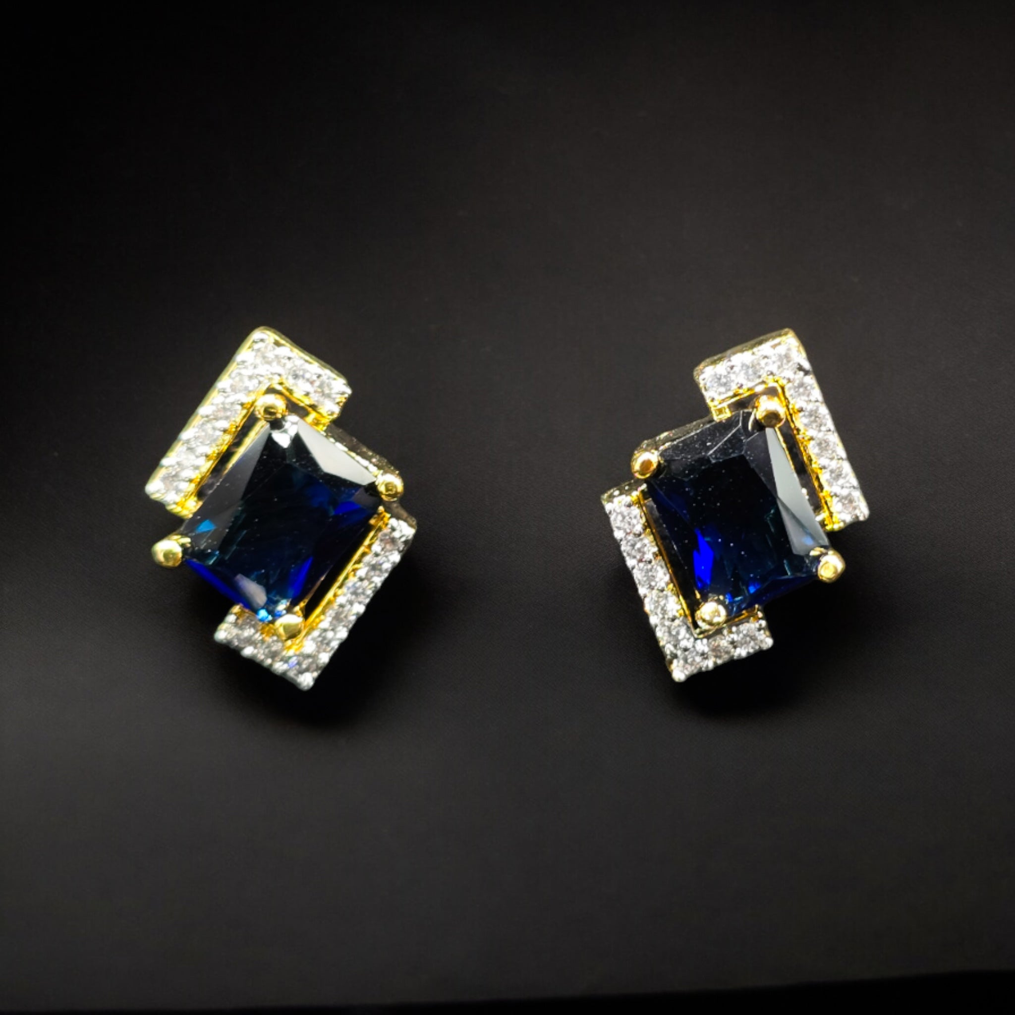 FW Blue CZ Stone Studs