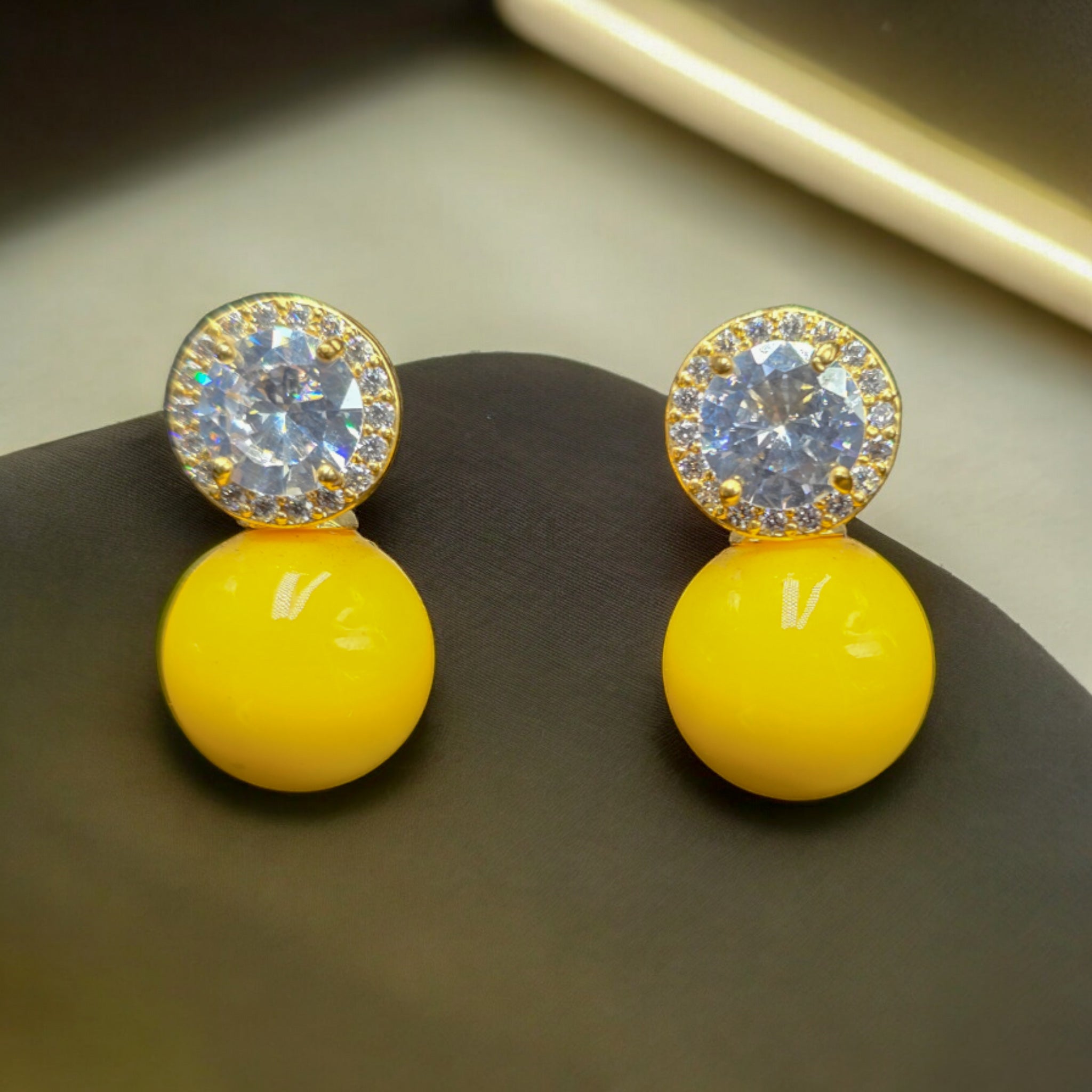 FW Yellow Pearl CZ Studs