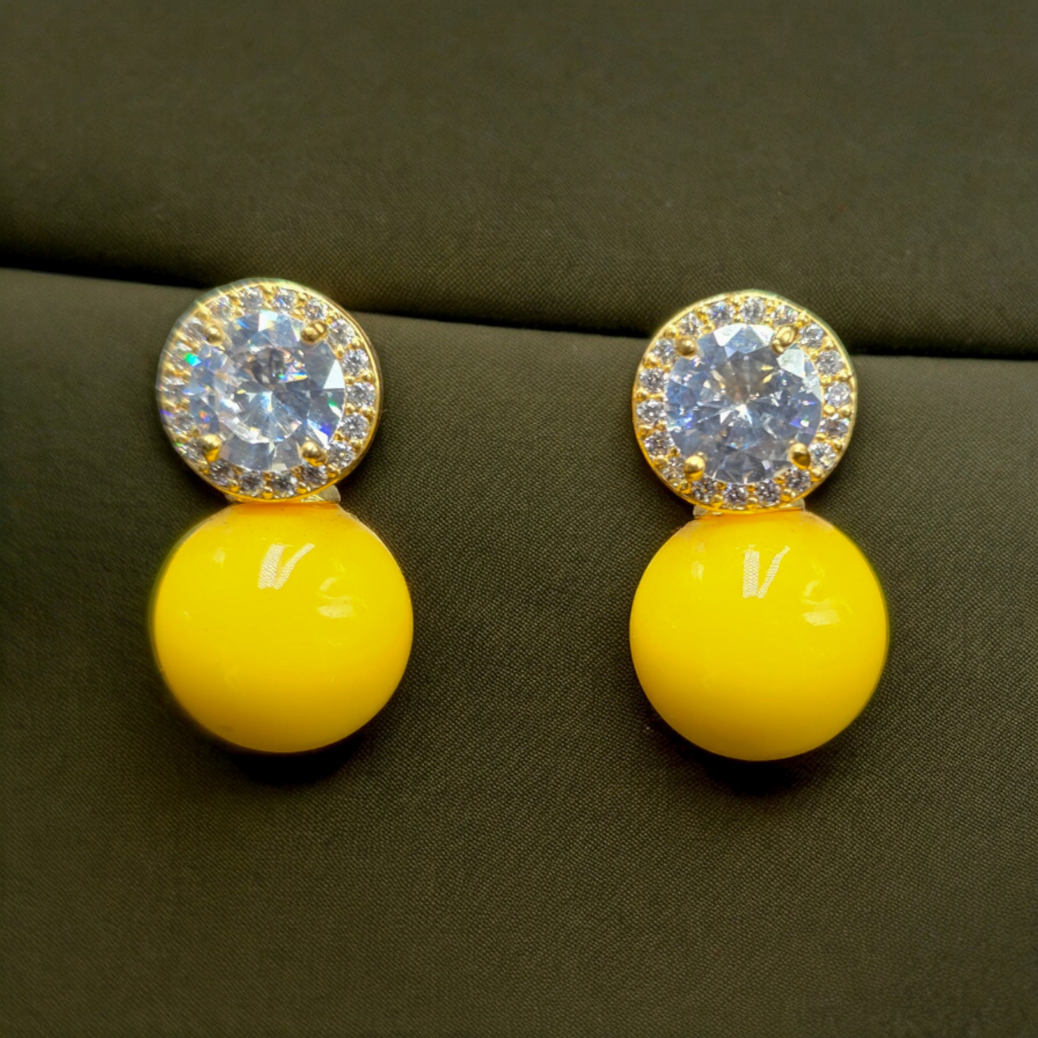 FW Yellow Pearl CZ Studs