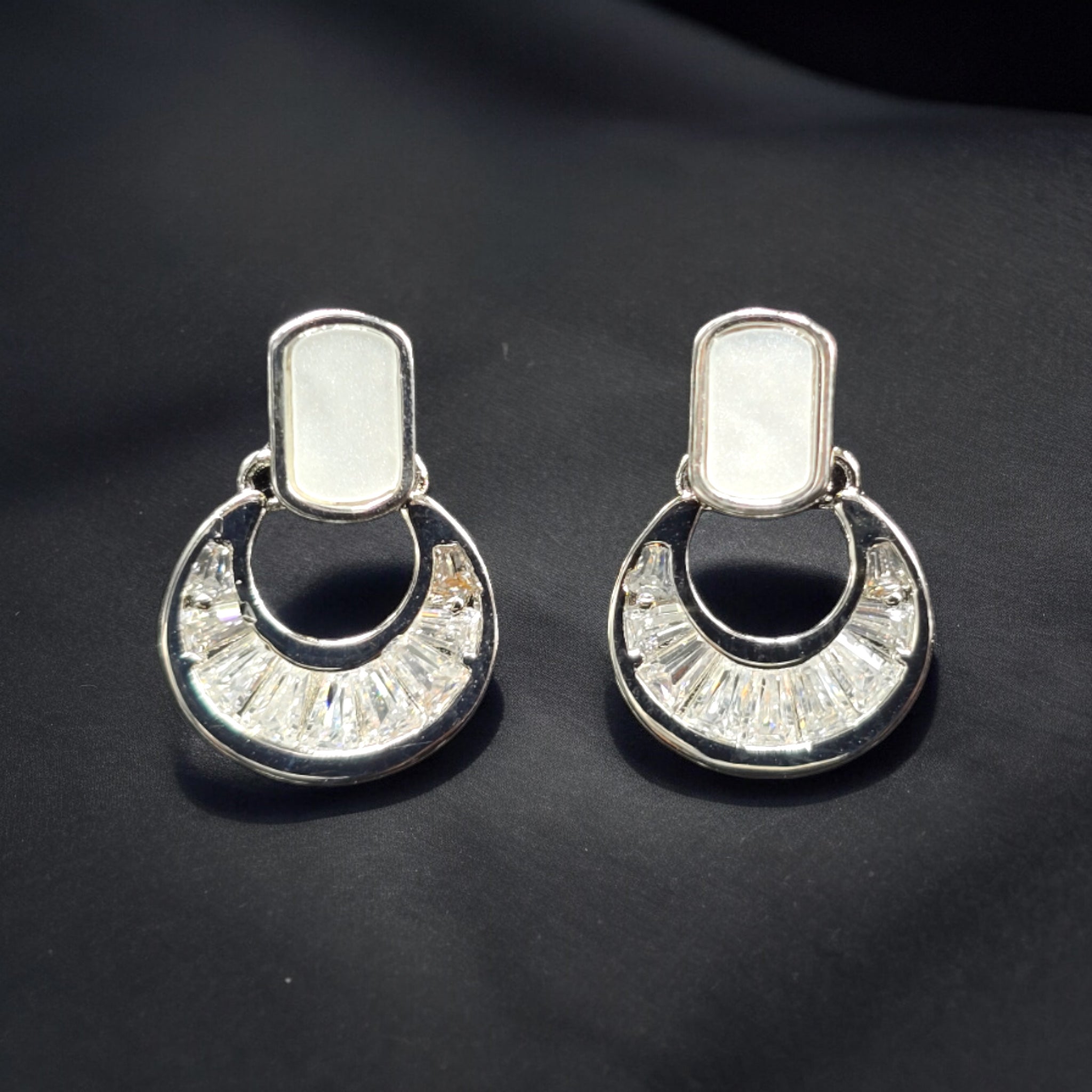 FW Rhodium Plated CZ Studs