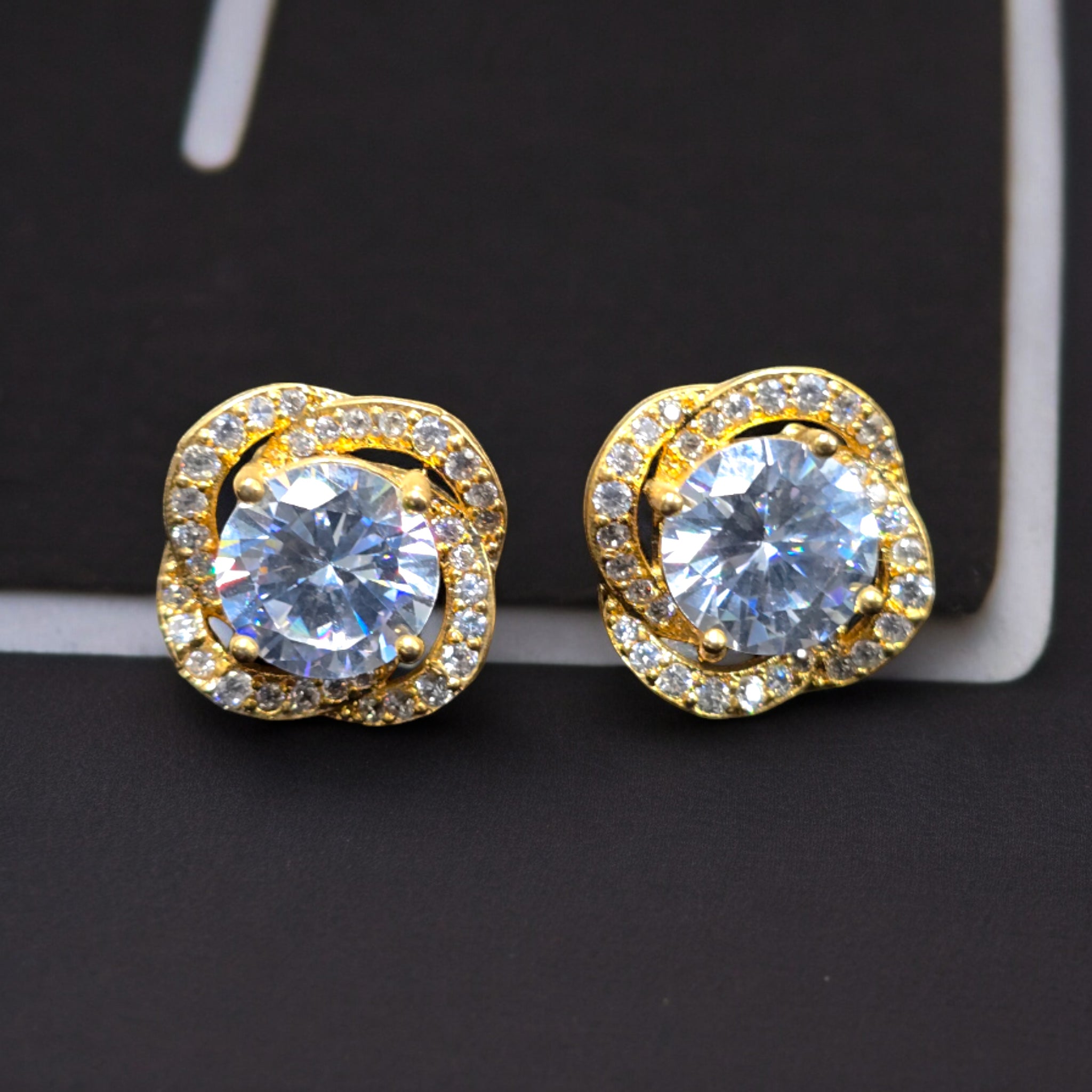 FW Gold Plated Zirconia Studs