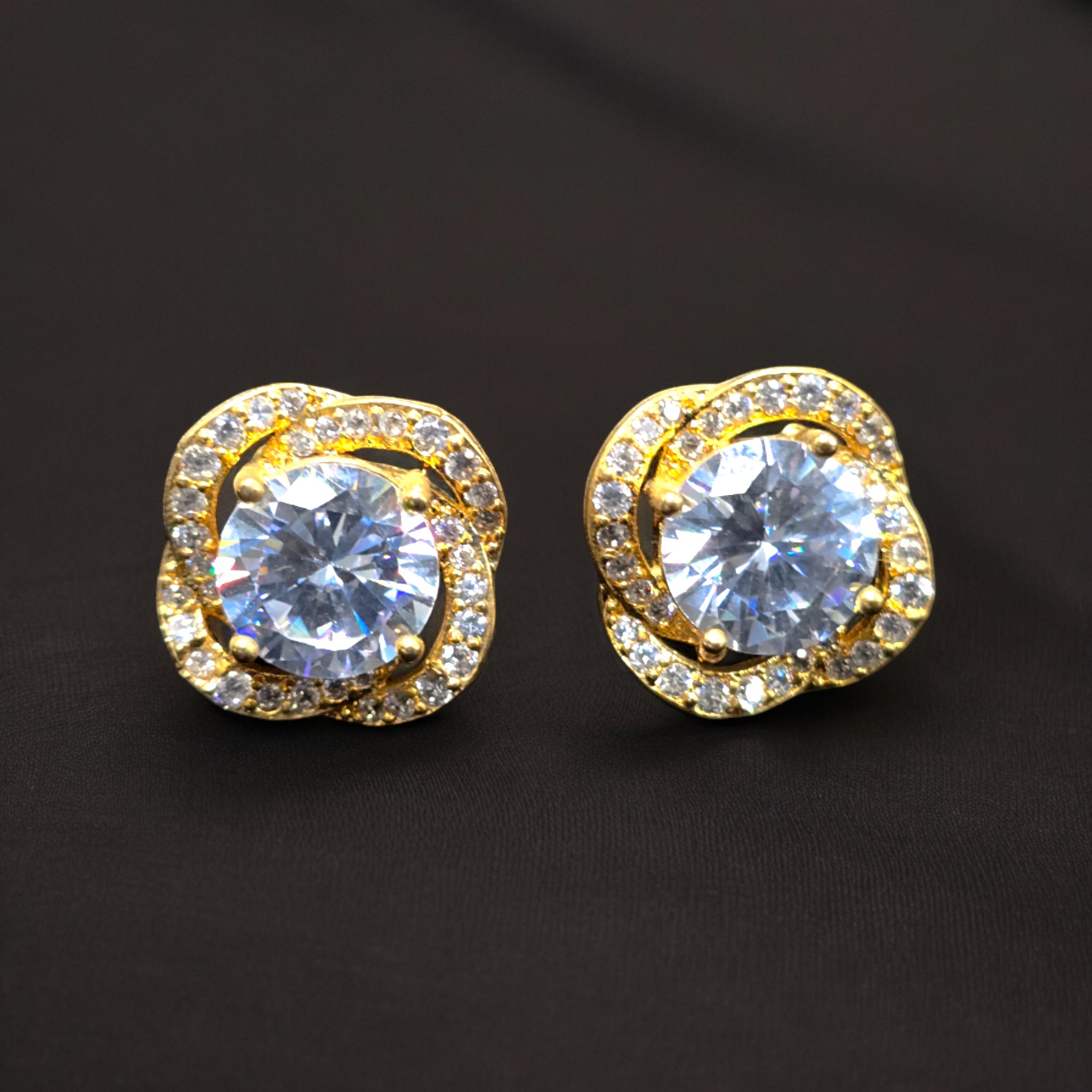 FW Gold Plated Zirconia Studs