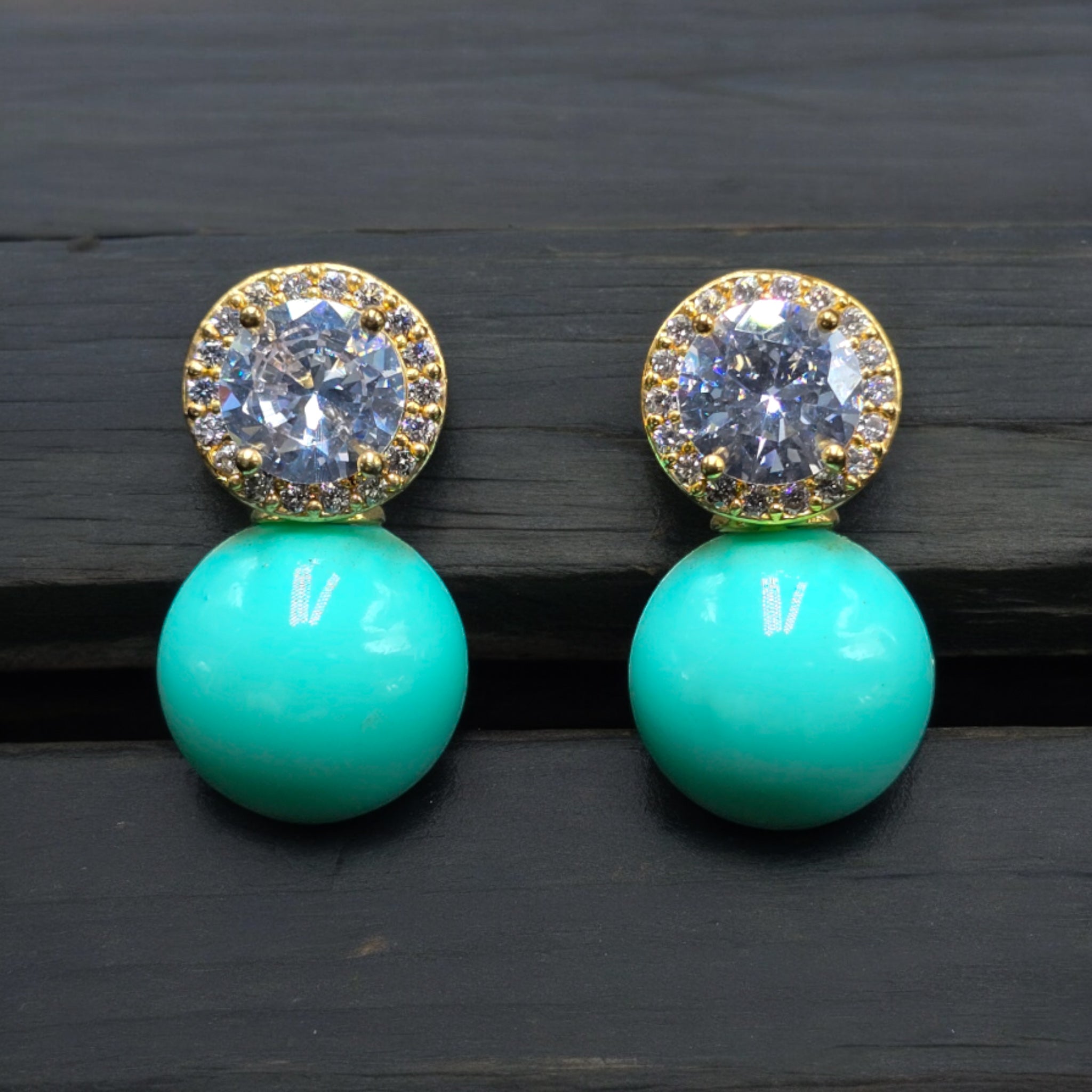 FW Blue Pearl CZ Studs