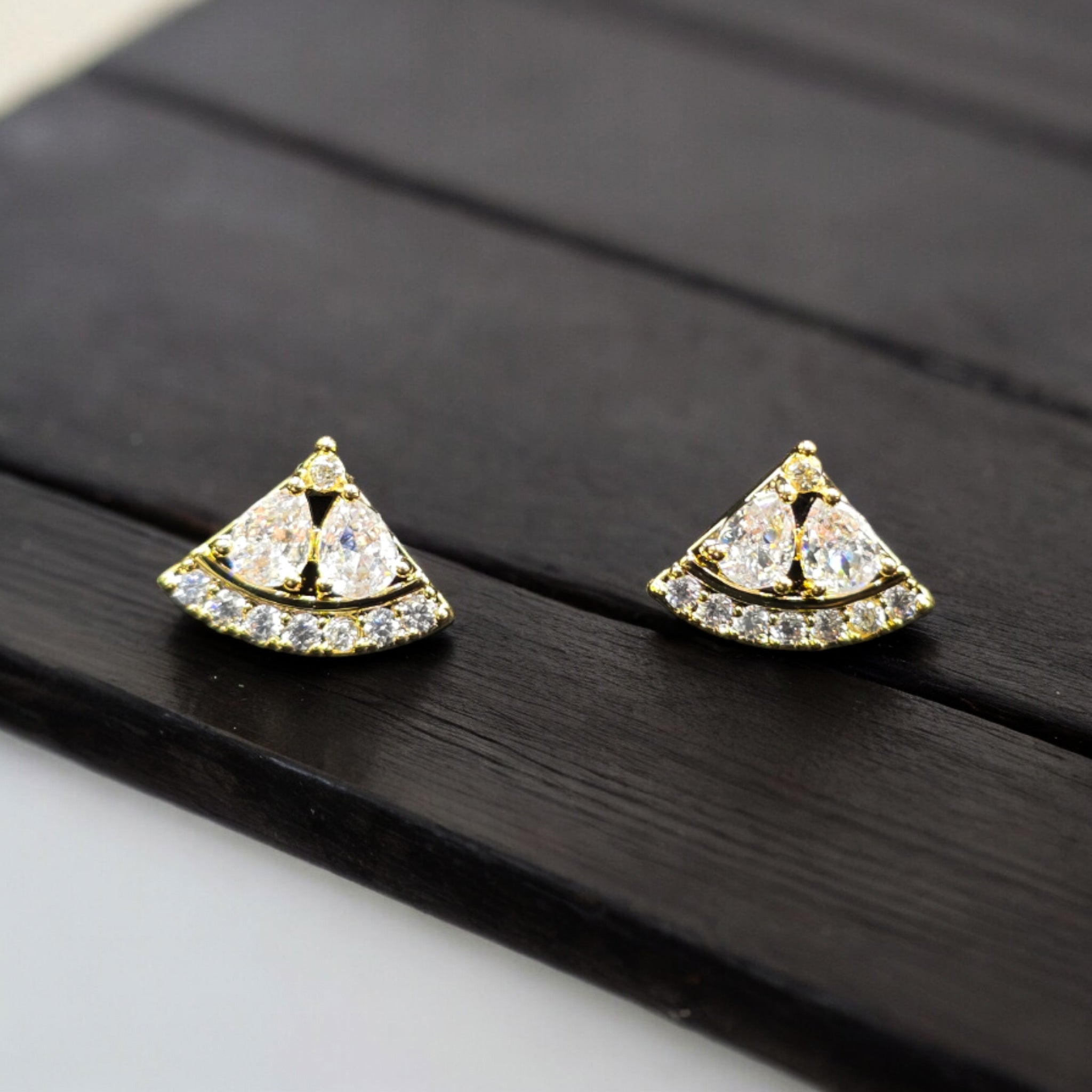 FW Gold Plated Zirconia Studs